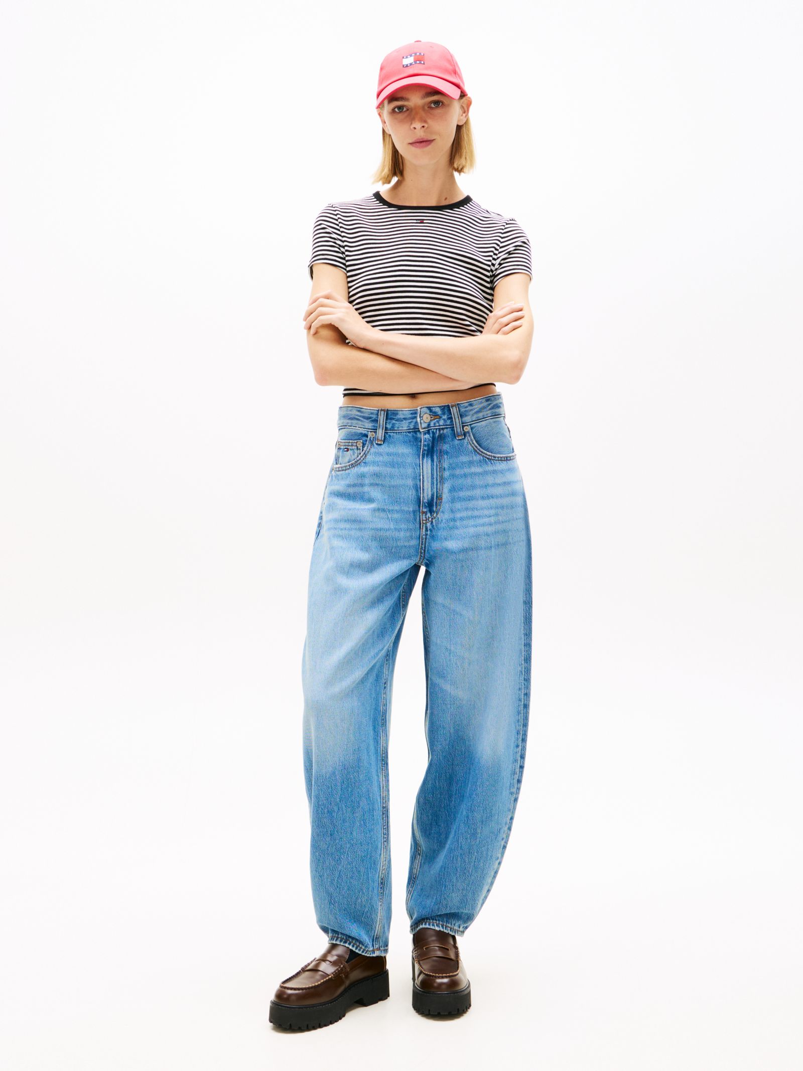 Tommy Jeans Balloon Jeans met tapered fit en whiskers