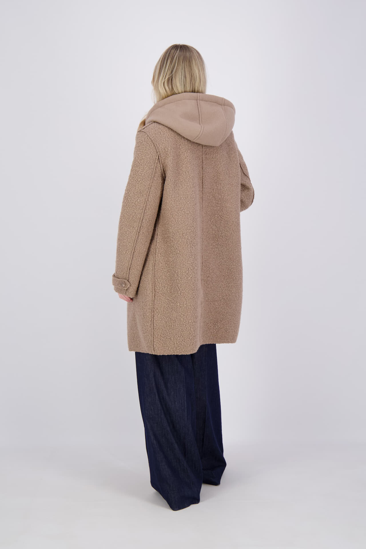 Nukus Wollen Jas Mirthe Boucle Taupe dames