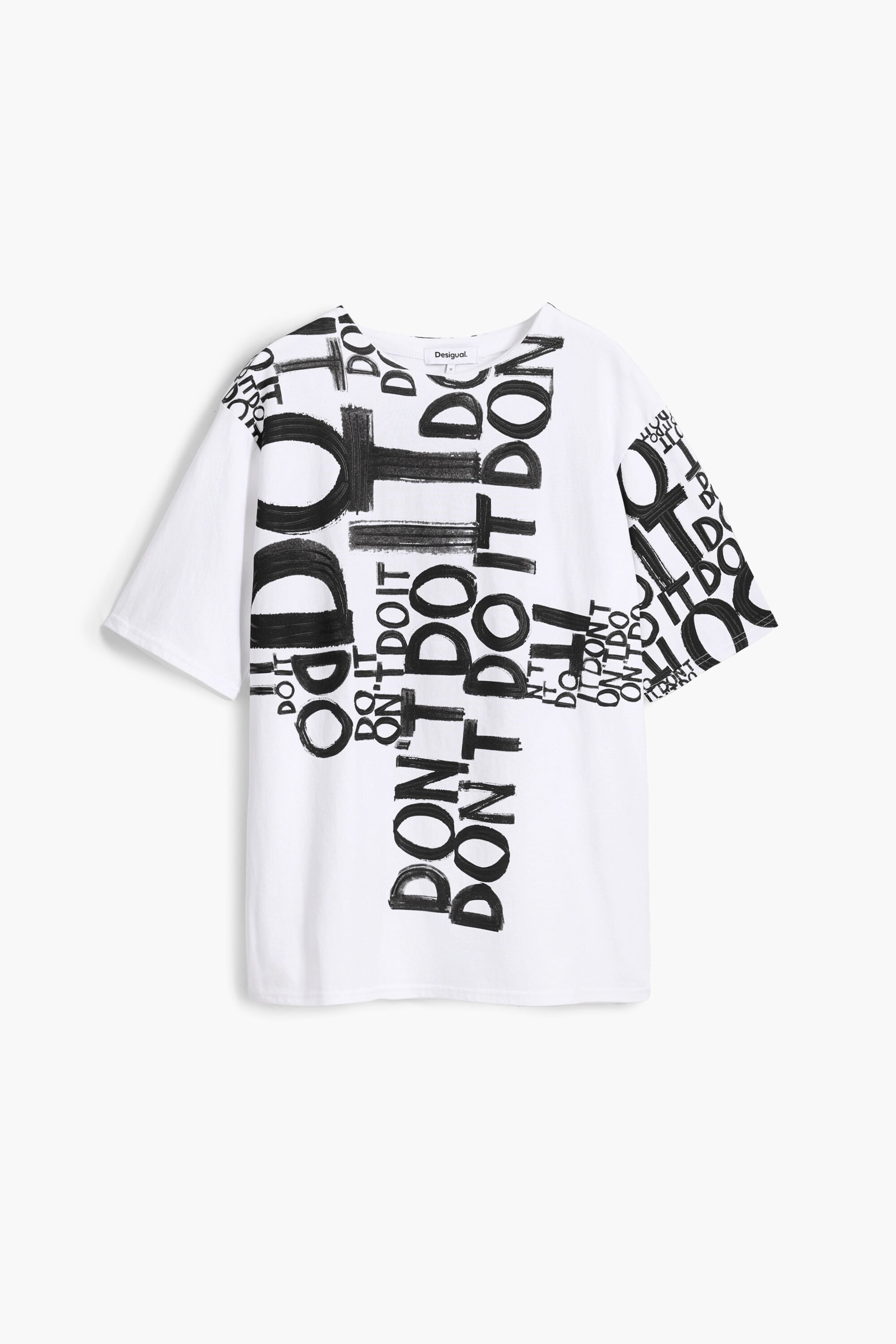 Desigual T-shirt met woordprint in wit