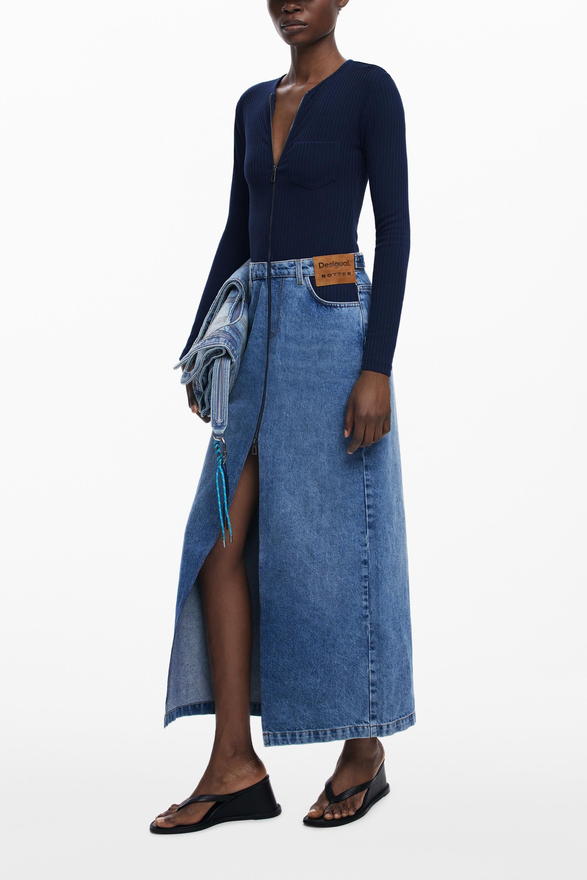 Desigual Lange denim jurk Botter