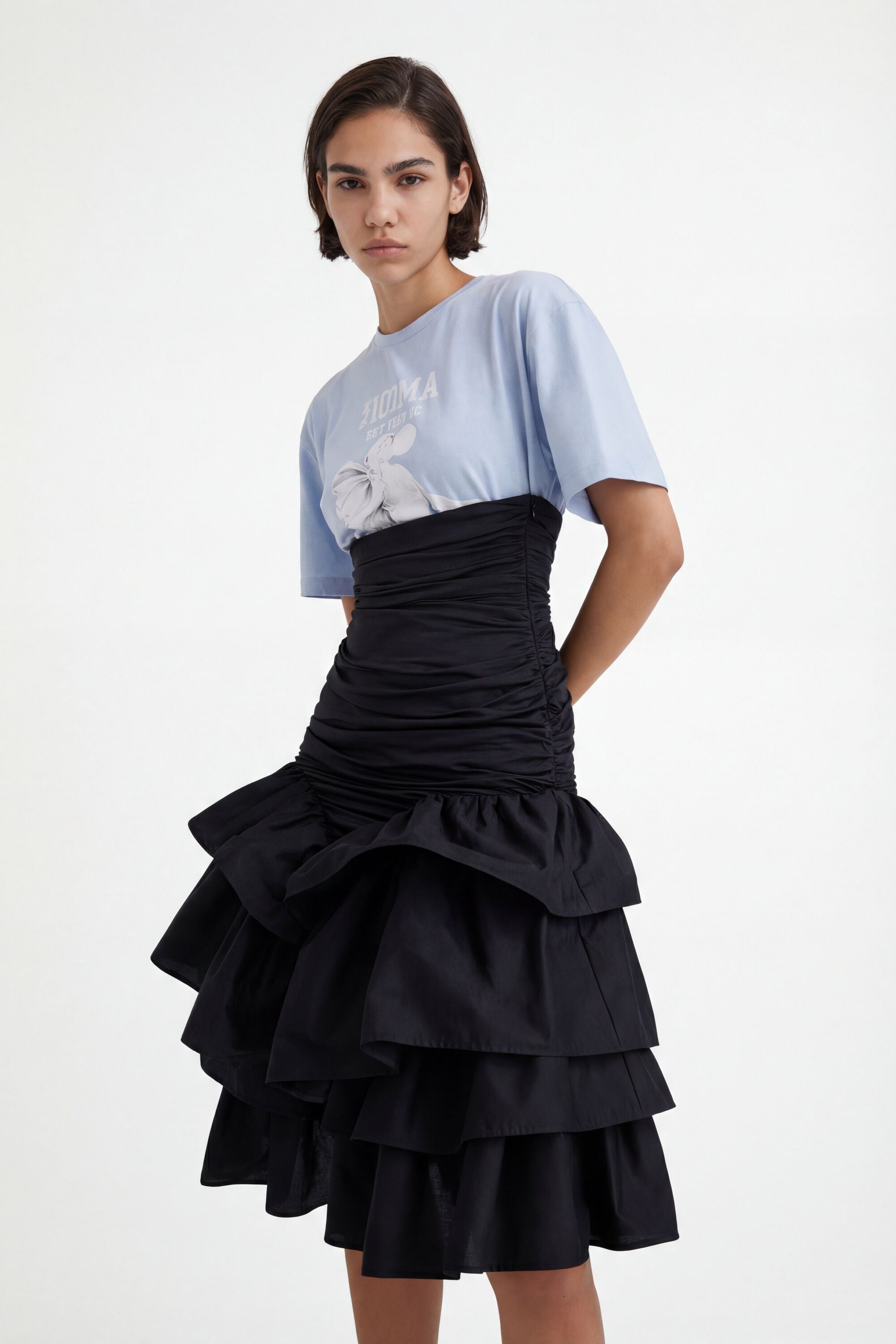 Desigual Plooirok met ruches Stella Jean