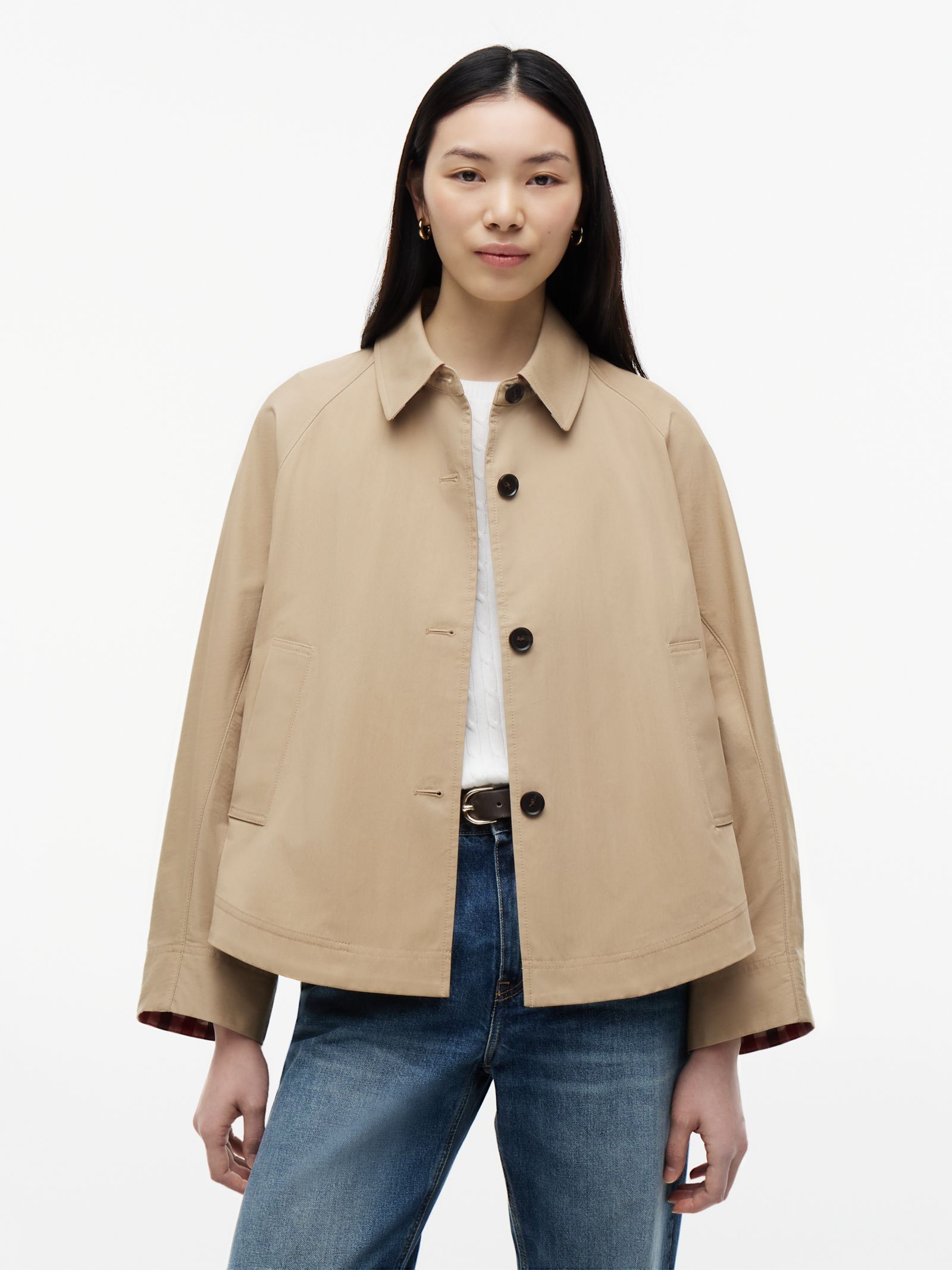 Tommy Hilfiger Waterafstotend kort jack in beige