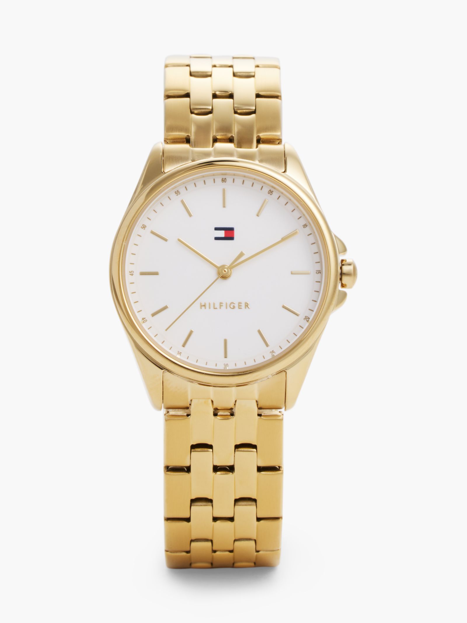 Tommy Hilfiger Verguld horloge met witte wijzerplaat