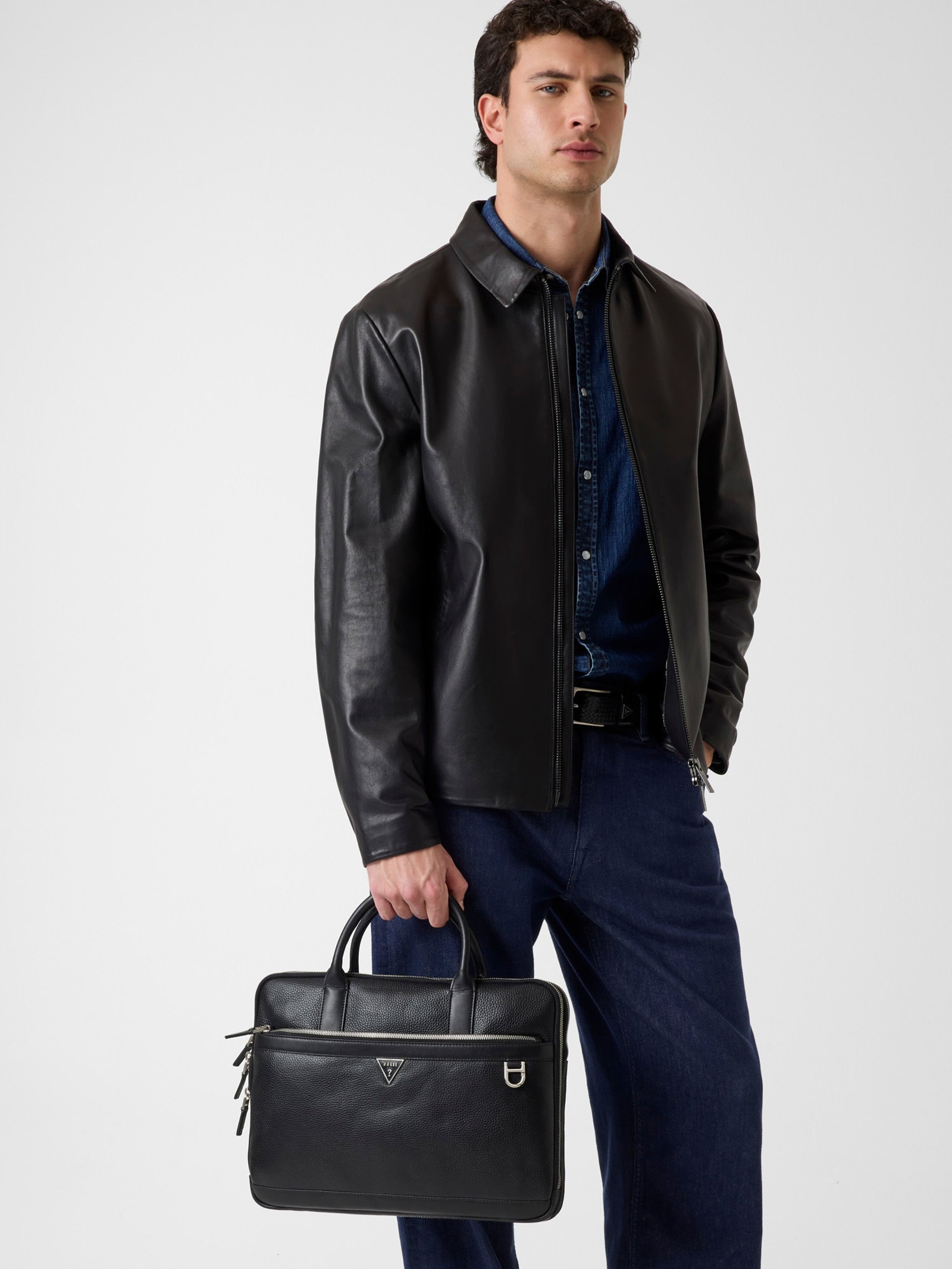 Guess Monaco Echt Leren Tas