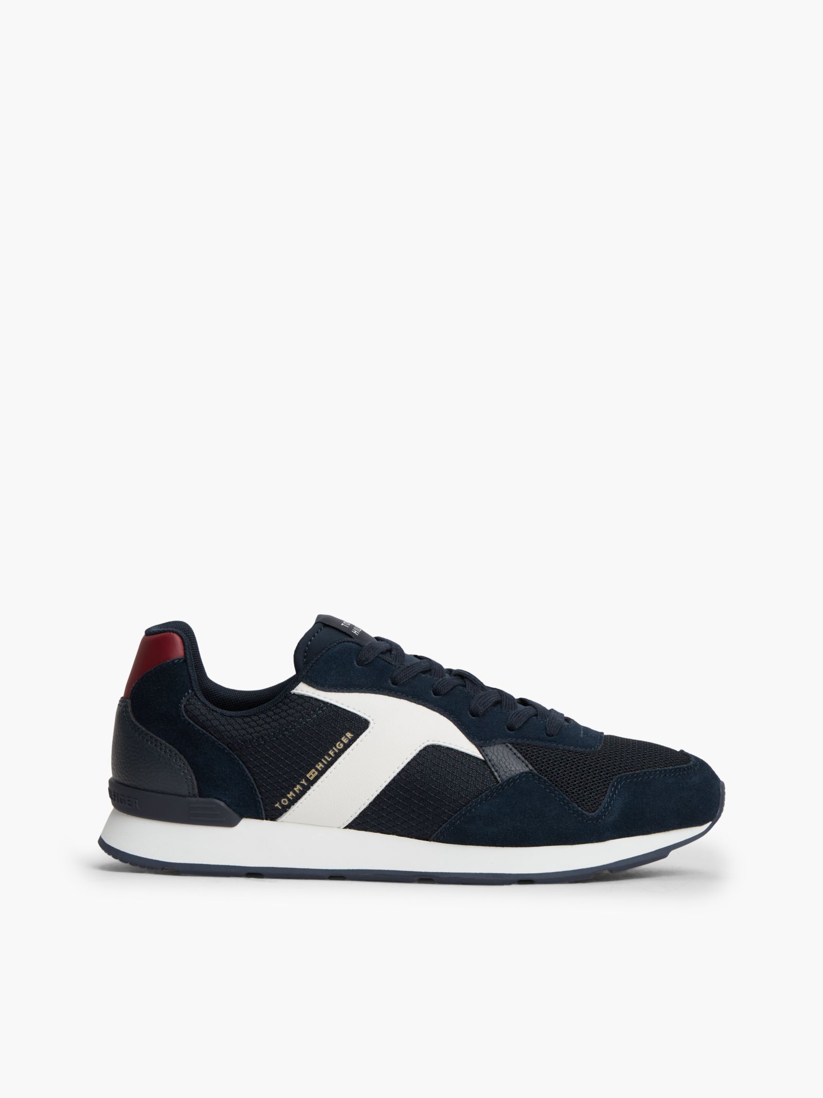 Tommy Hilfiger Sneaker met logo en gemengde texturen in marine