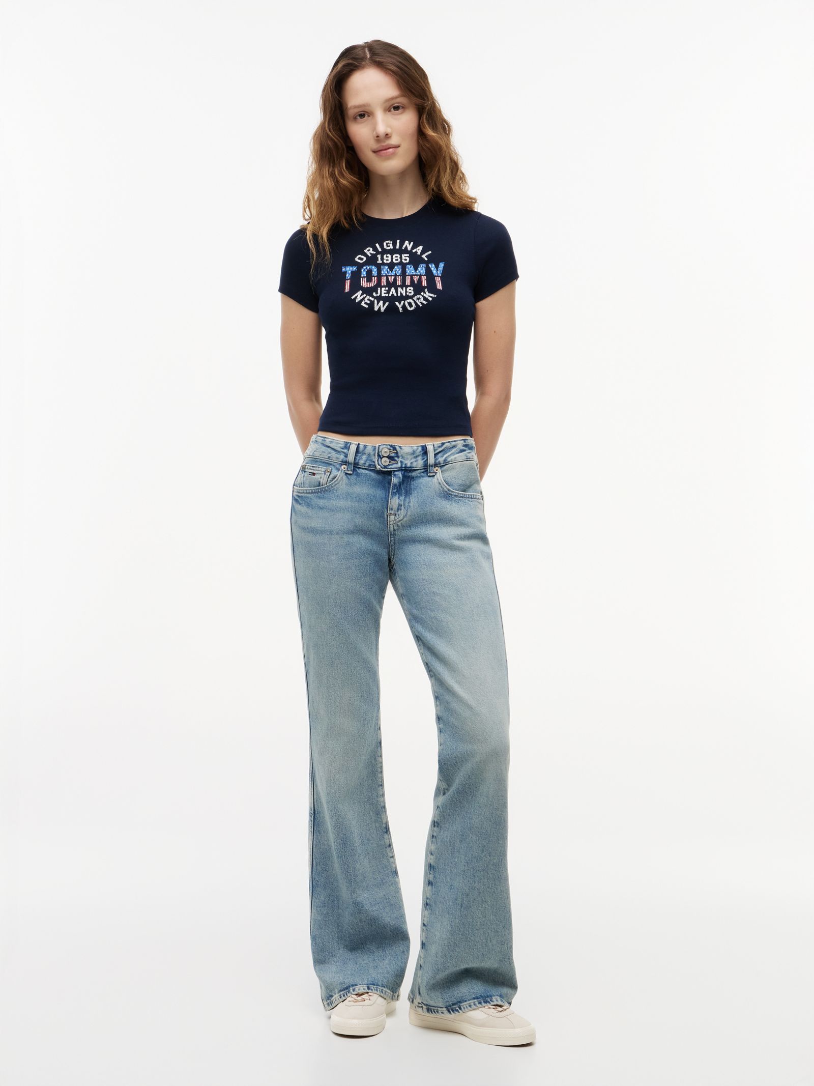 Tommy Jeans Sia Faded low rise bootcut jeans in blauw