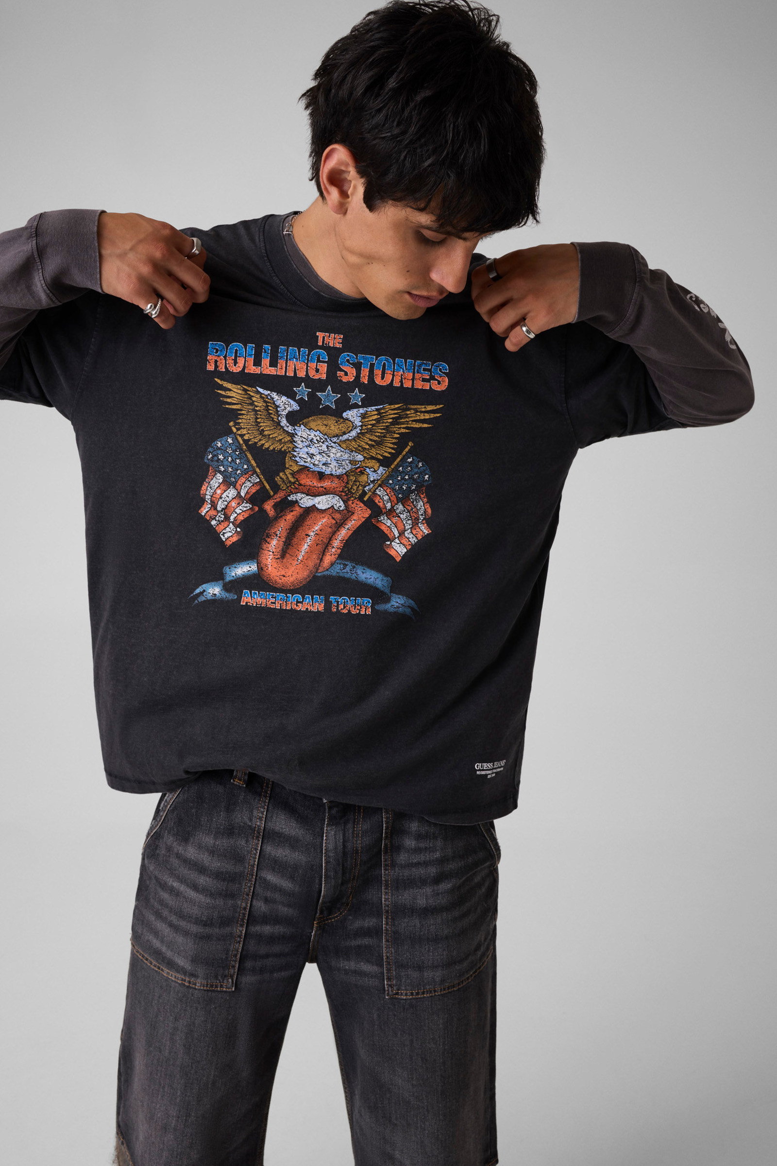 Guess T-Shirt Met Opdruk Gj X Rolling Stones