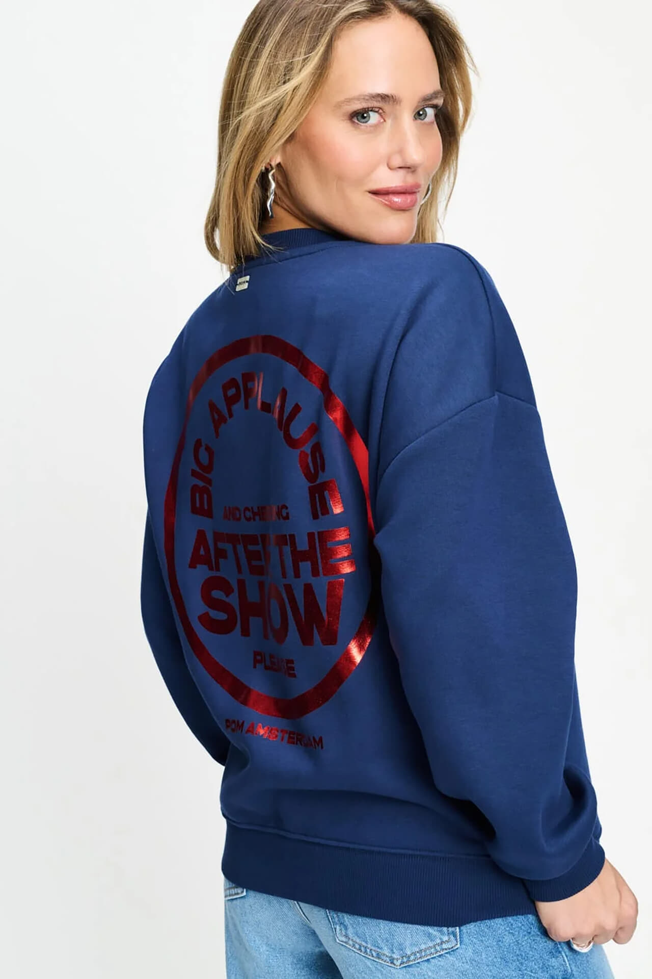 Pom Amsterdam Sweater Sophie Big Applause Navy dames