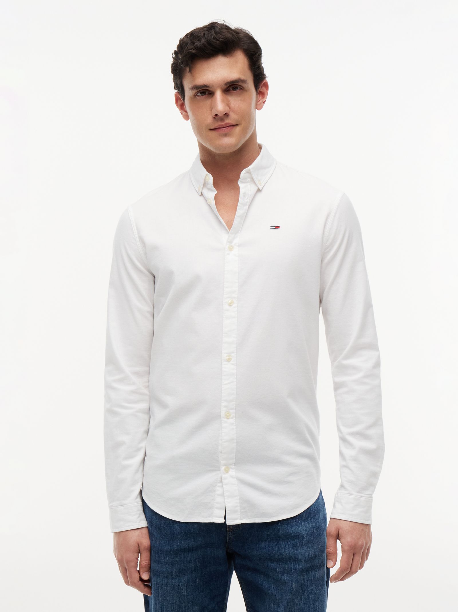 Tommy Jeans Slim fit overhemd van Oxford stretchkatoen in wit