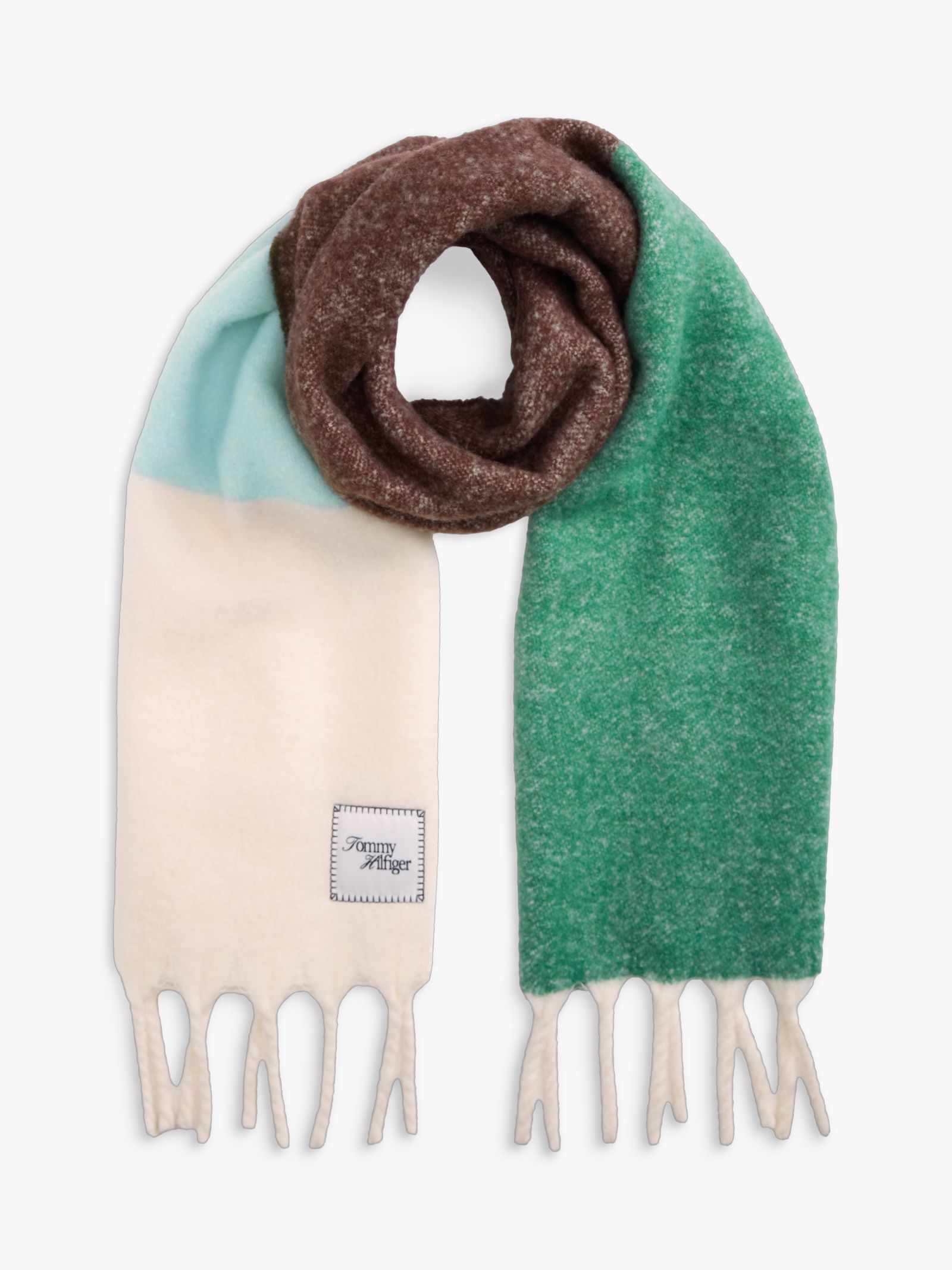 Tommy Hilfiger Wolmix sjaal met geborduurde vlag in multicolor