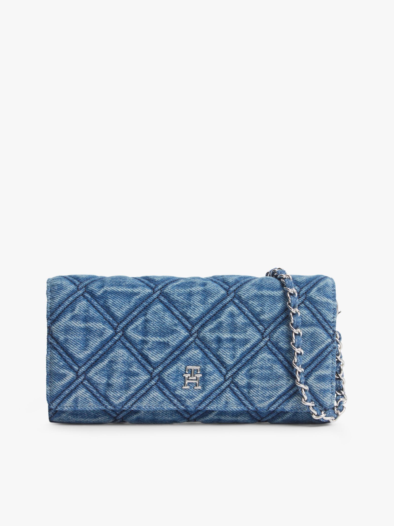 Tommy Hilfiger quilted denim portemonnee met kettingband