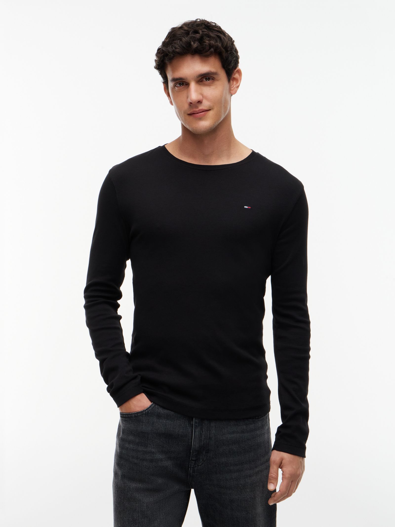 Tommy Jeans Slim Fit Longsleeve in zwart