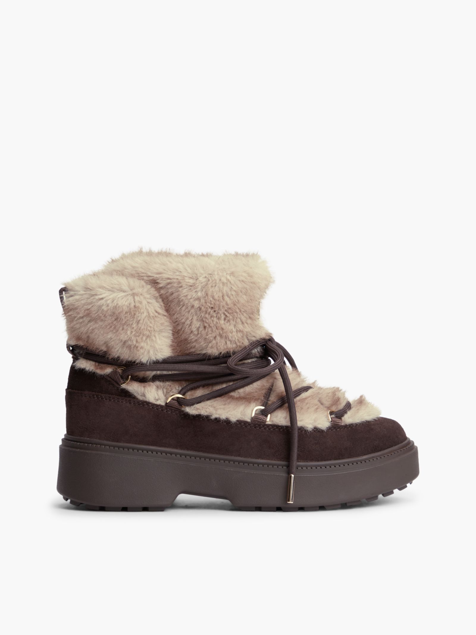 Tommy Hilfiger Snowboot van waterbestendig suède met imitatiebont