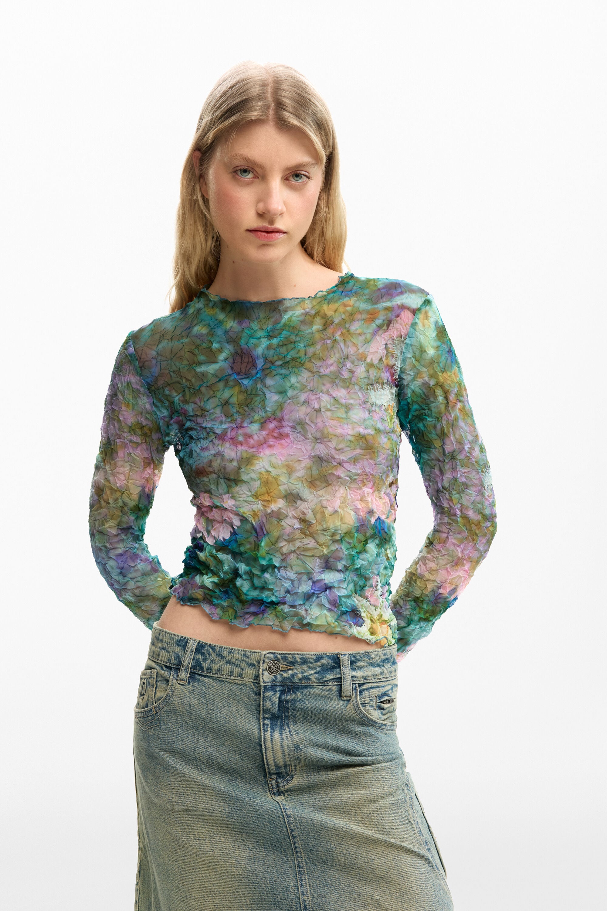 Desigual Blouse met bloemstructuur