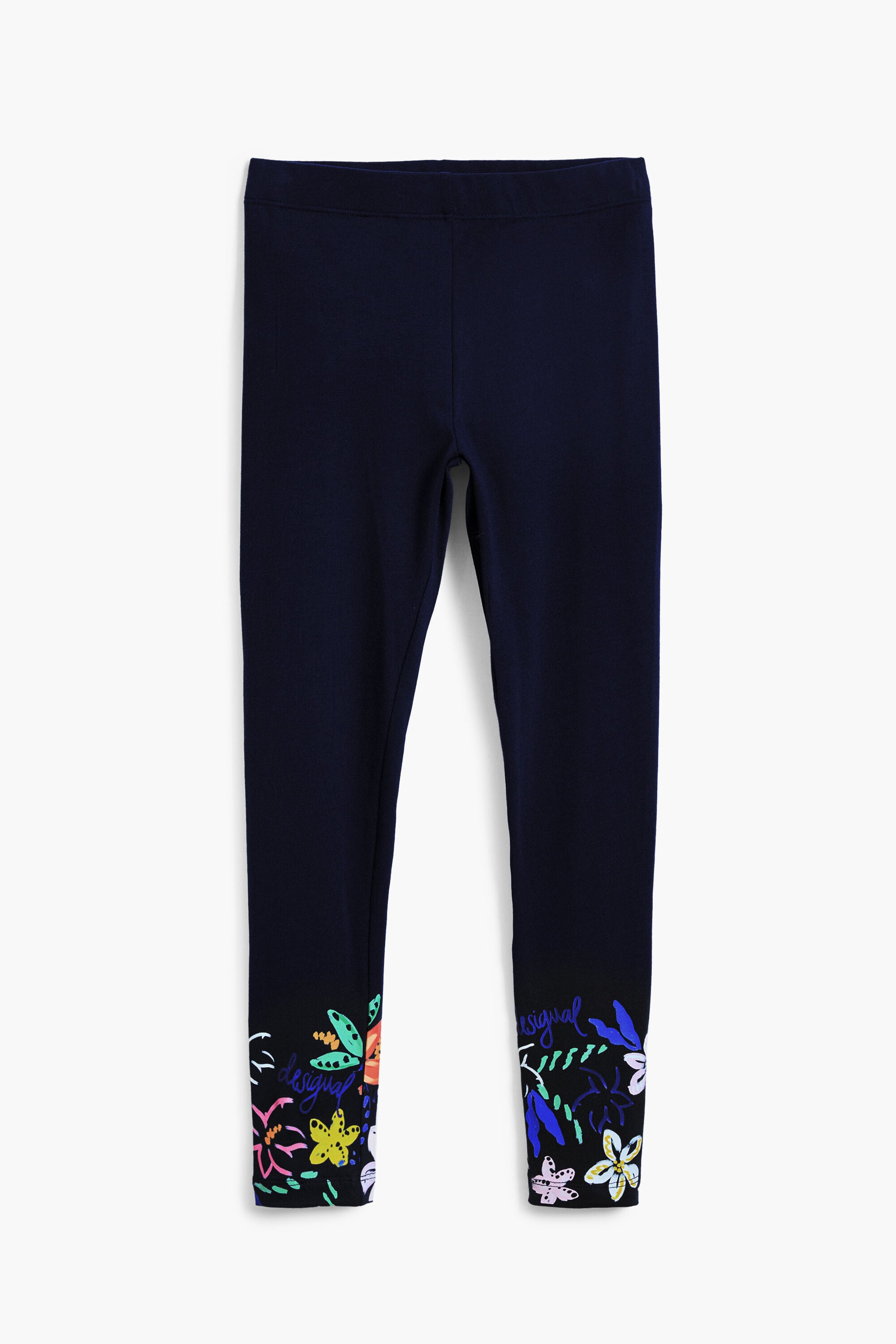Desigual Bloemenleggings in marine