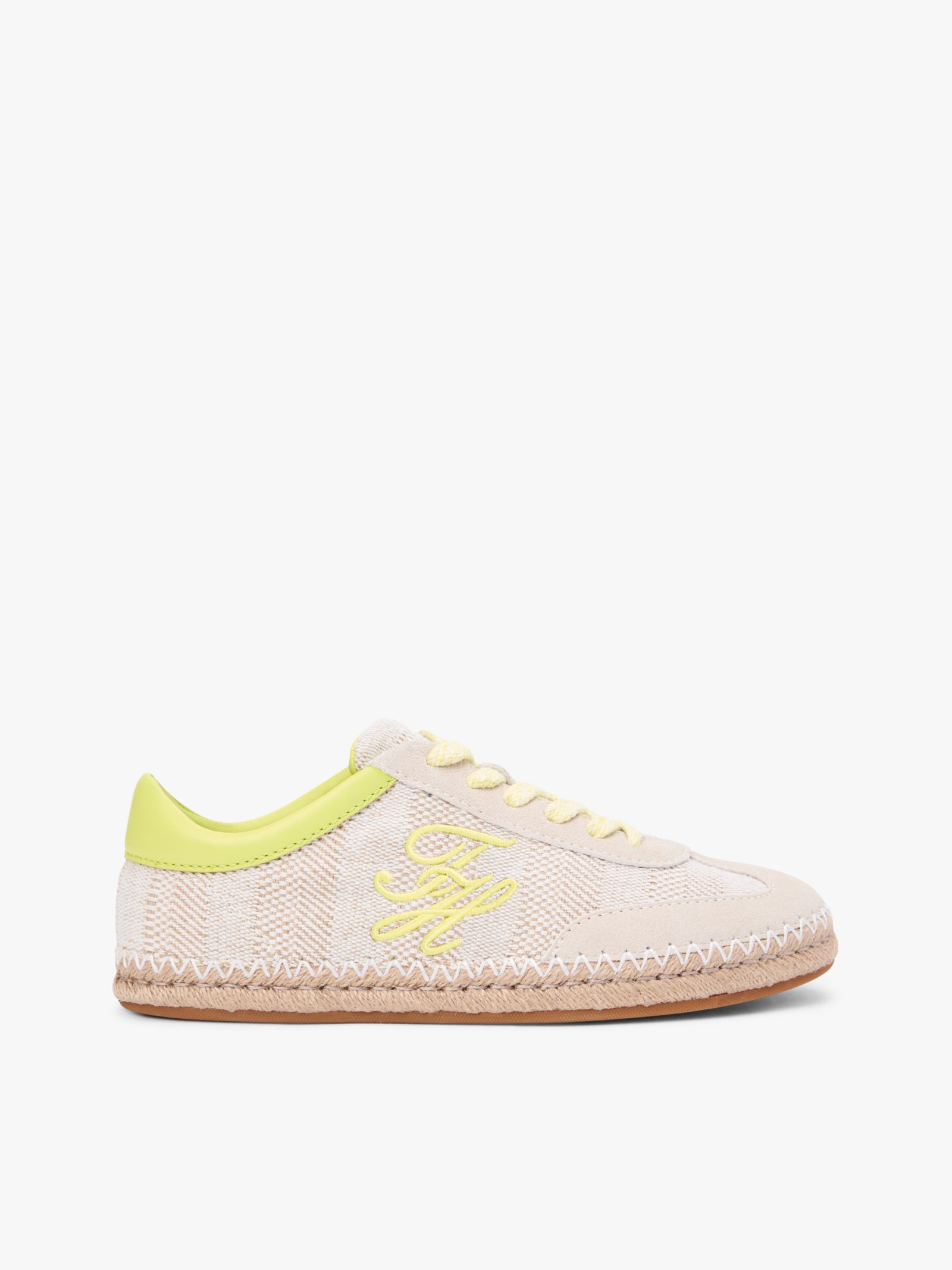 Tommy Hilfiger Geweven sneaker met geborduurd logo in beige