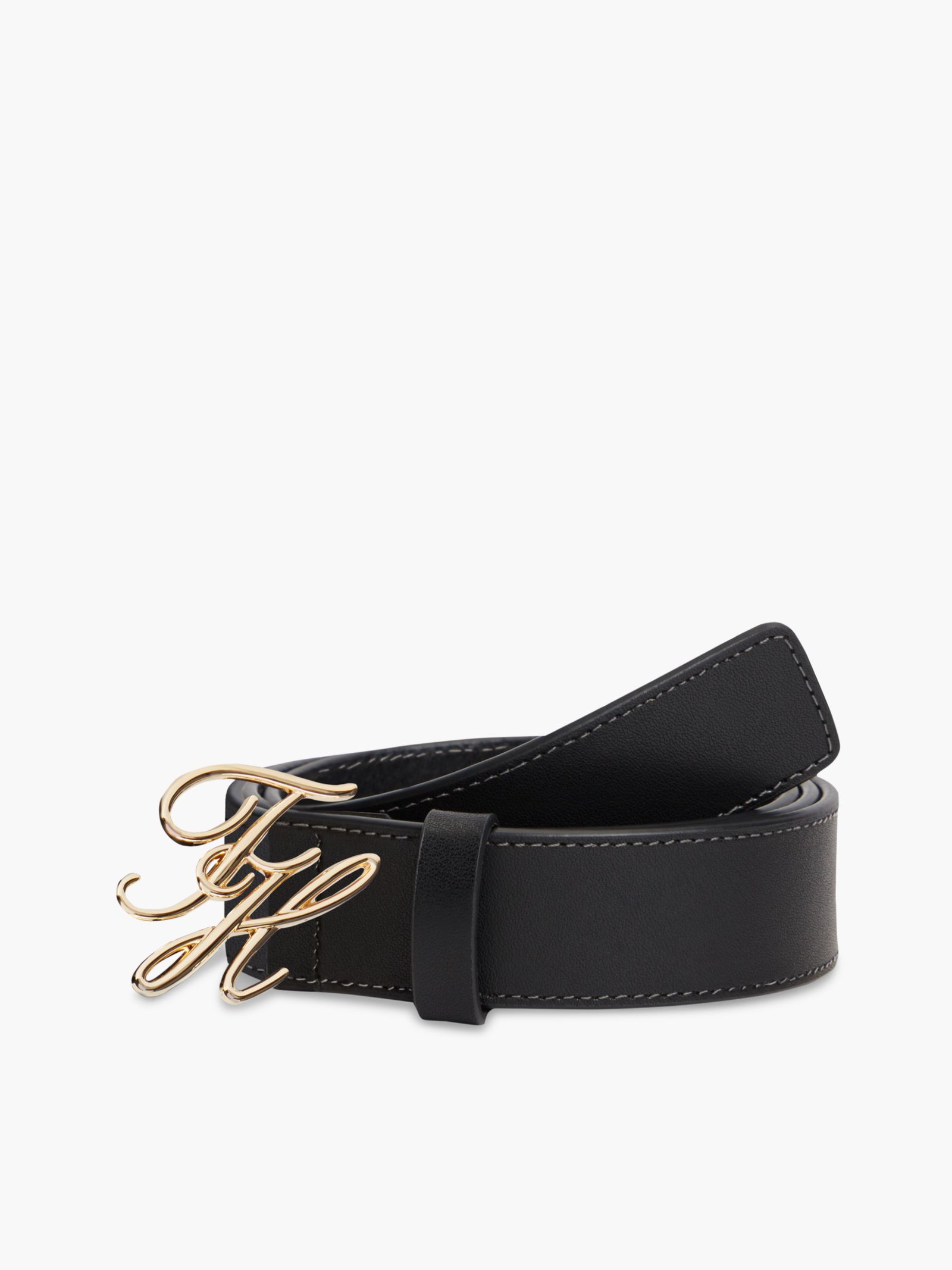 Tommy Hilfiger Leren riem met metalen logogesp
