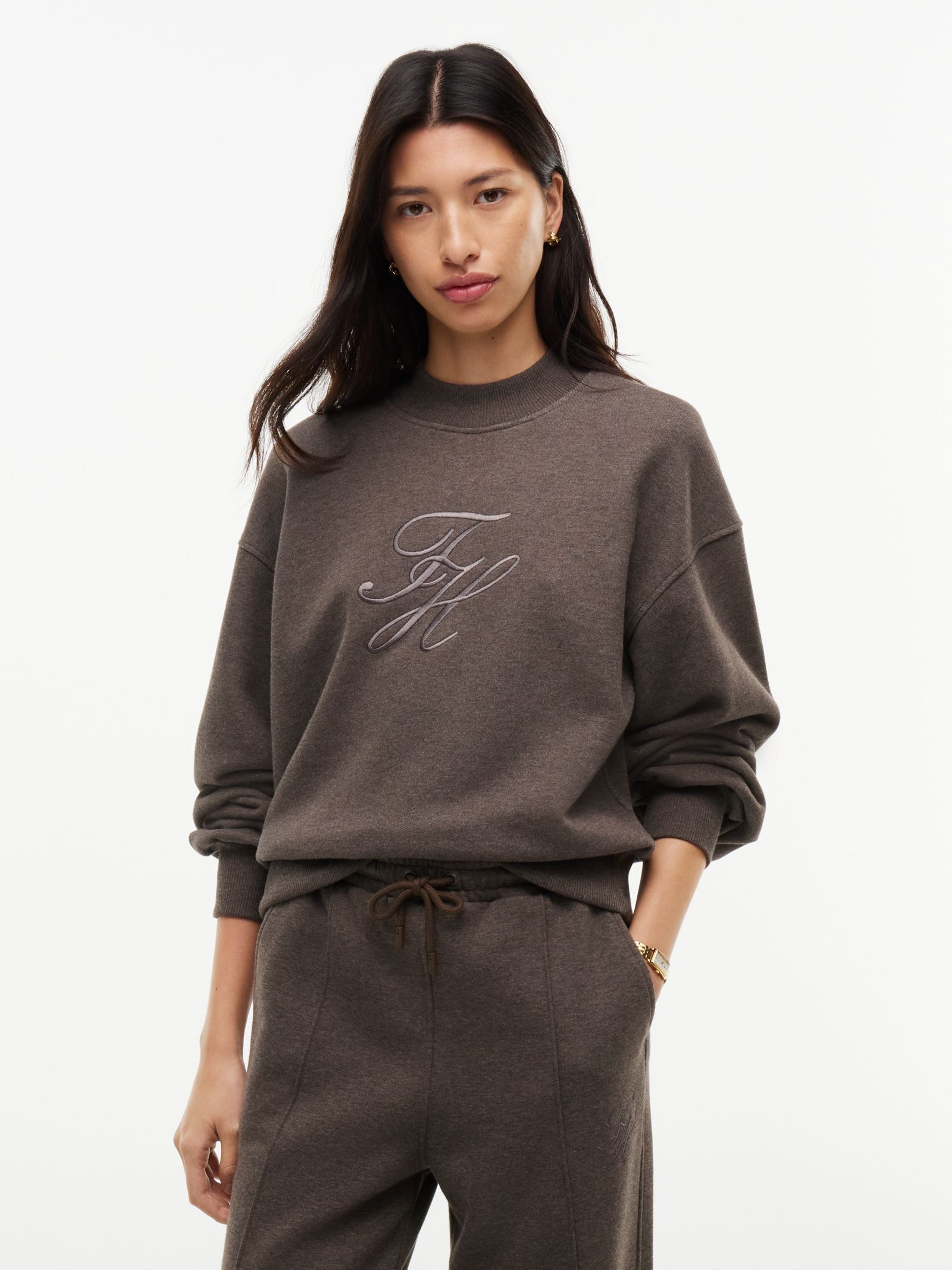 Tommy Hilfiger Terry Sweatshirt met Opstaande Hals en Tonaal Logo