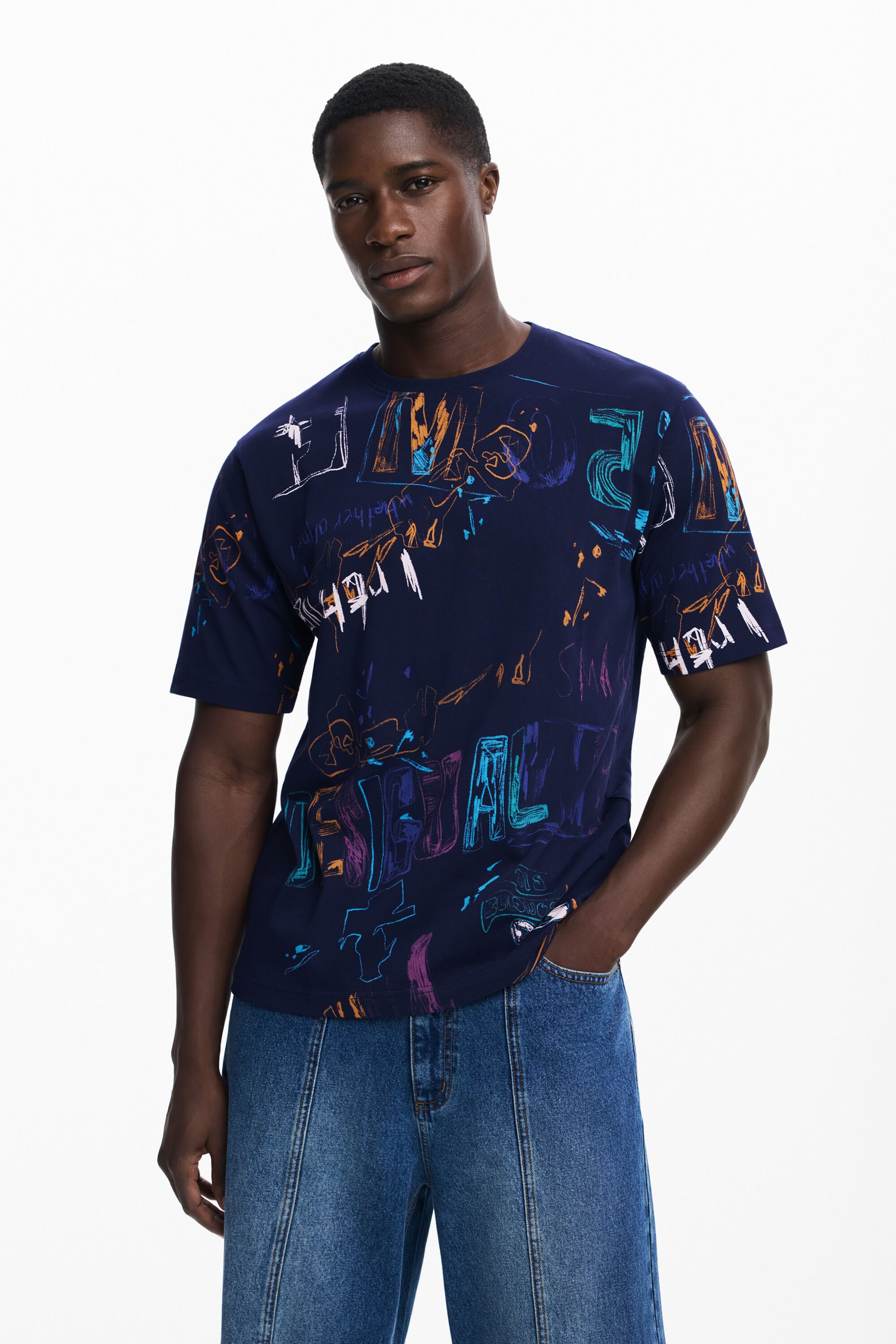 Desigual T-shirt met korte mouwen en lettering
