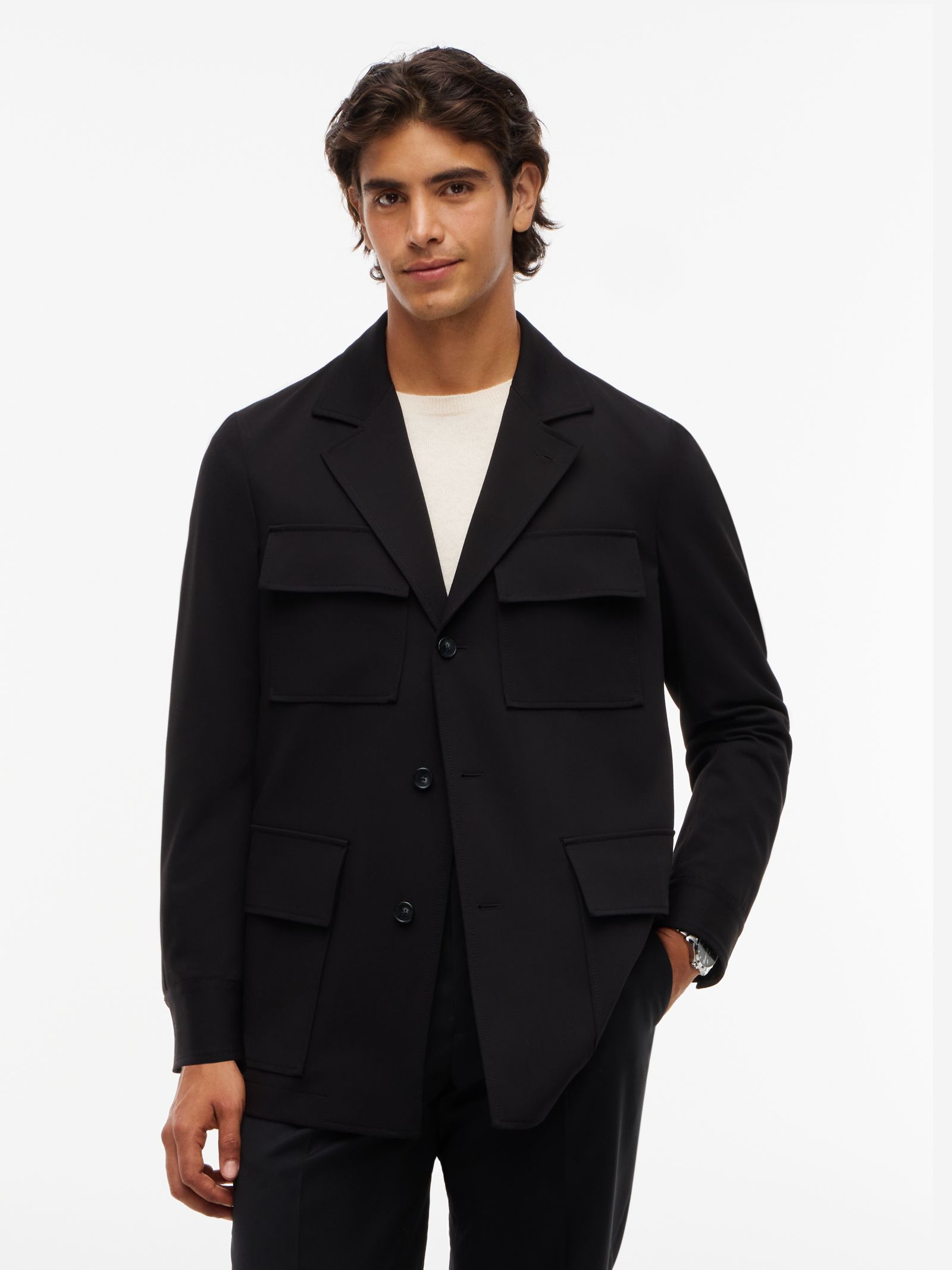 Tommy Hilfiger Tech Twill single breasted jas