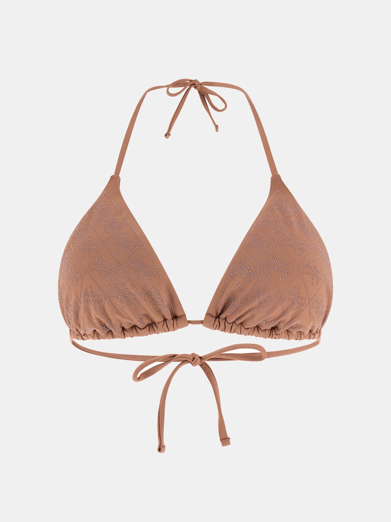 Guess 4G Logo Driehoek Bikini Top in bruin