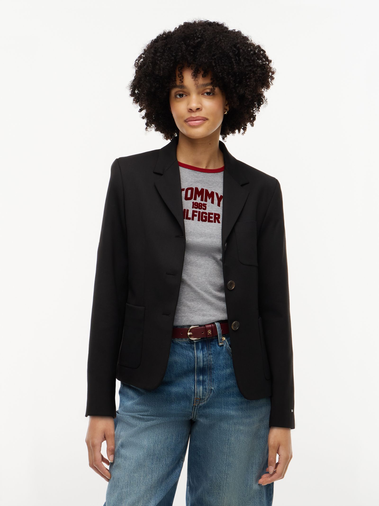 Tommy Hilfiger Tijdloze single breasted blazer van wolmix