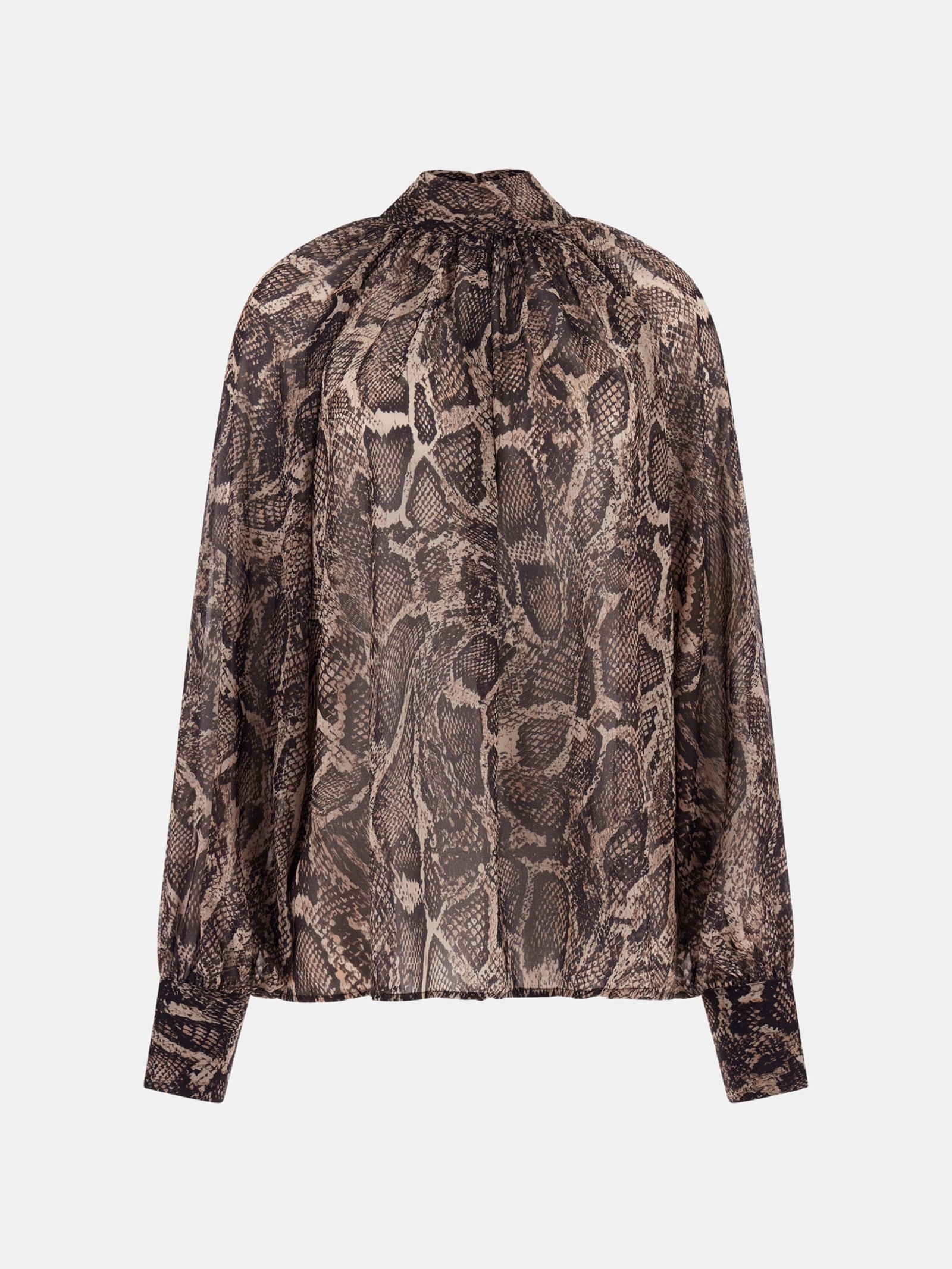 Guess Blouse Met Strik in bruin