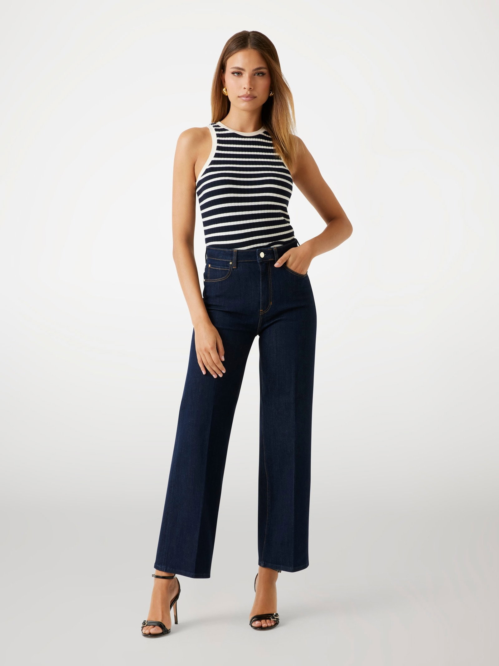 Guess Broek Wijde Pijpen in blauw