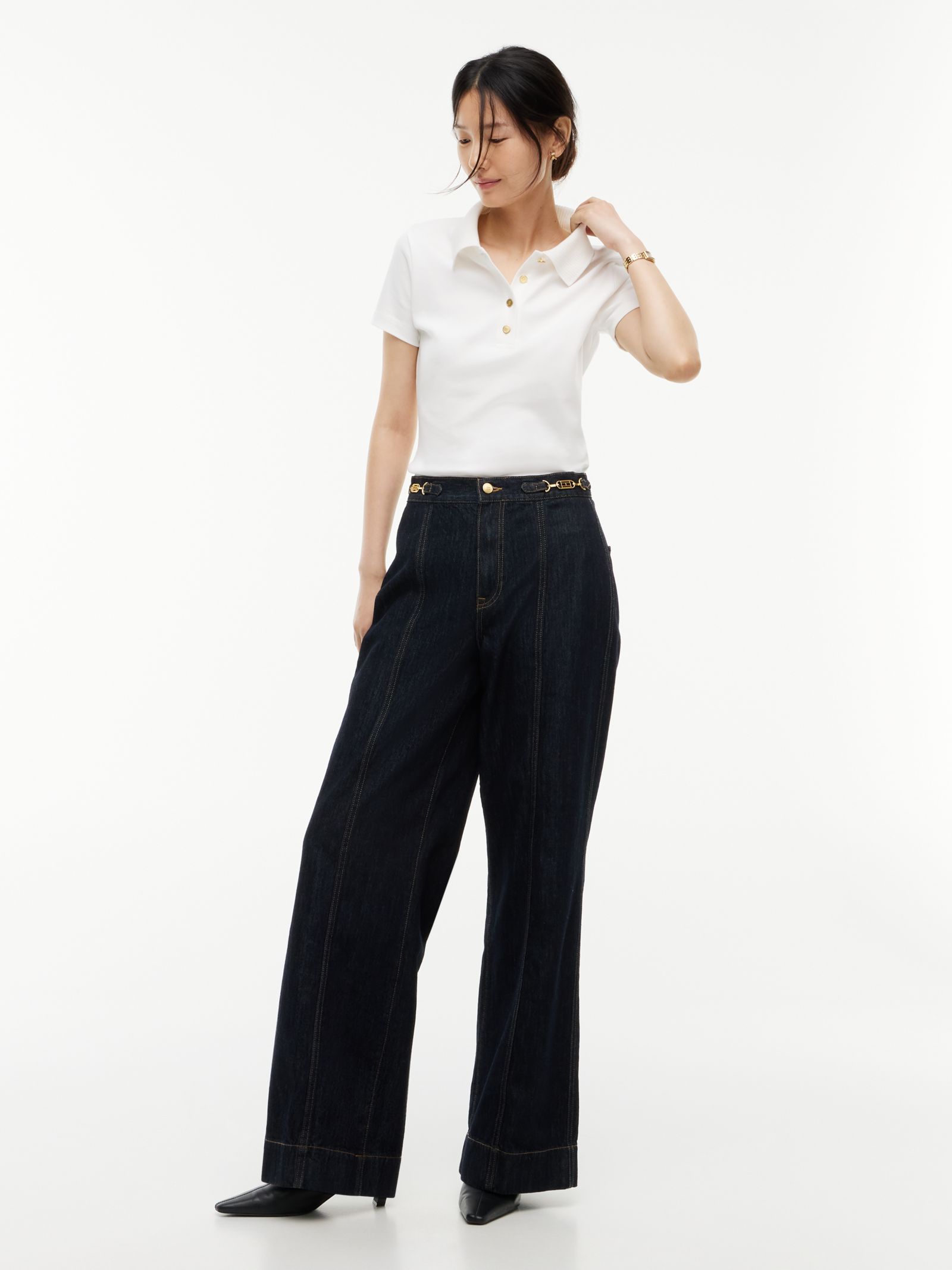 Tommy Hilfiger Indie High Rise Jeans met wijde fit