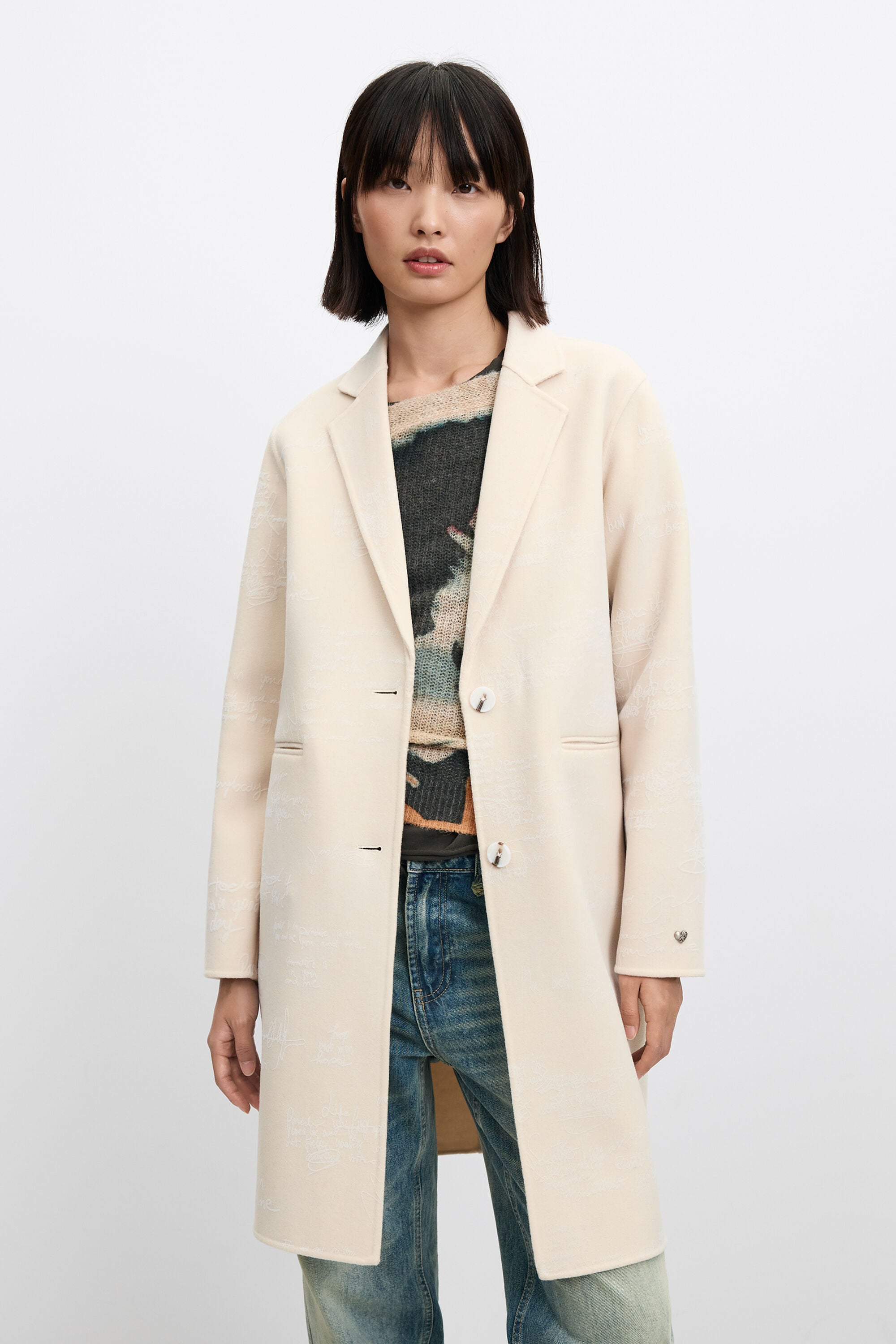Desigual regular wollen jas