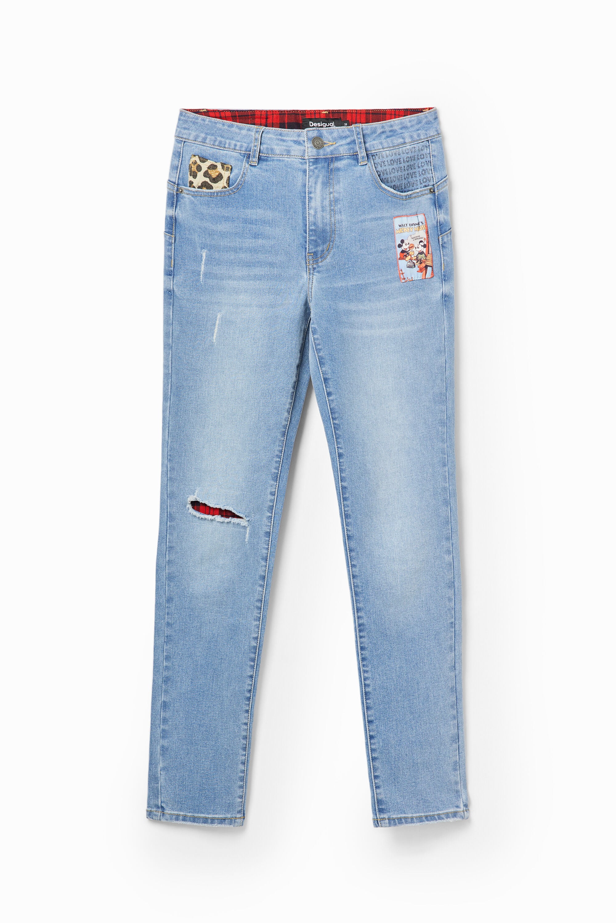 Desigual Slim fit push-up jeans Mickey Mouse