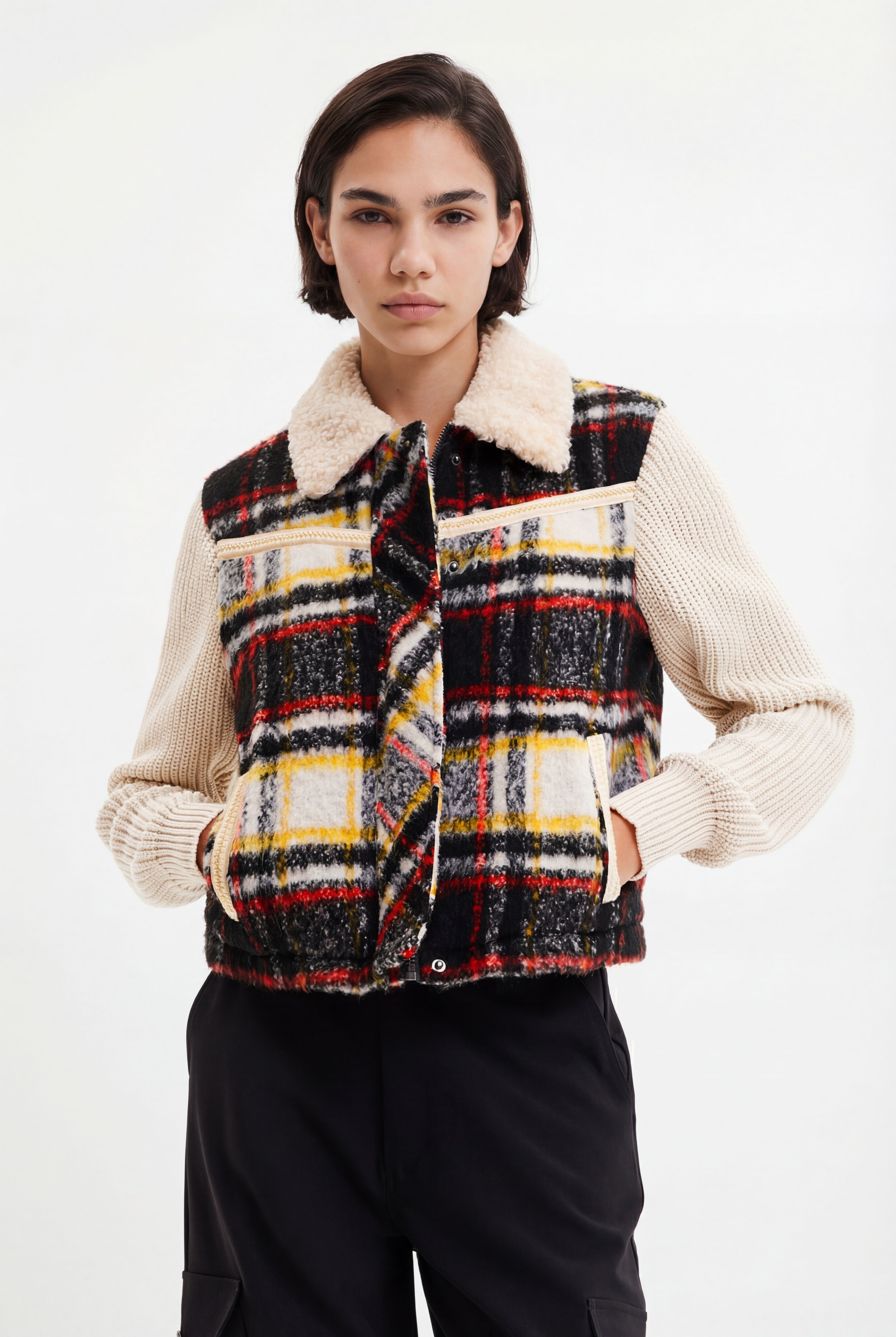 Desigual Truckerjack met schapenvacht