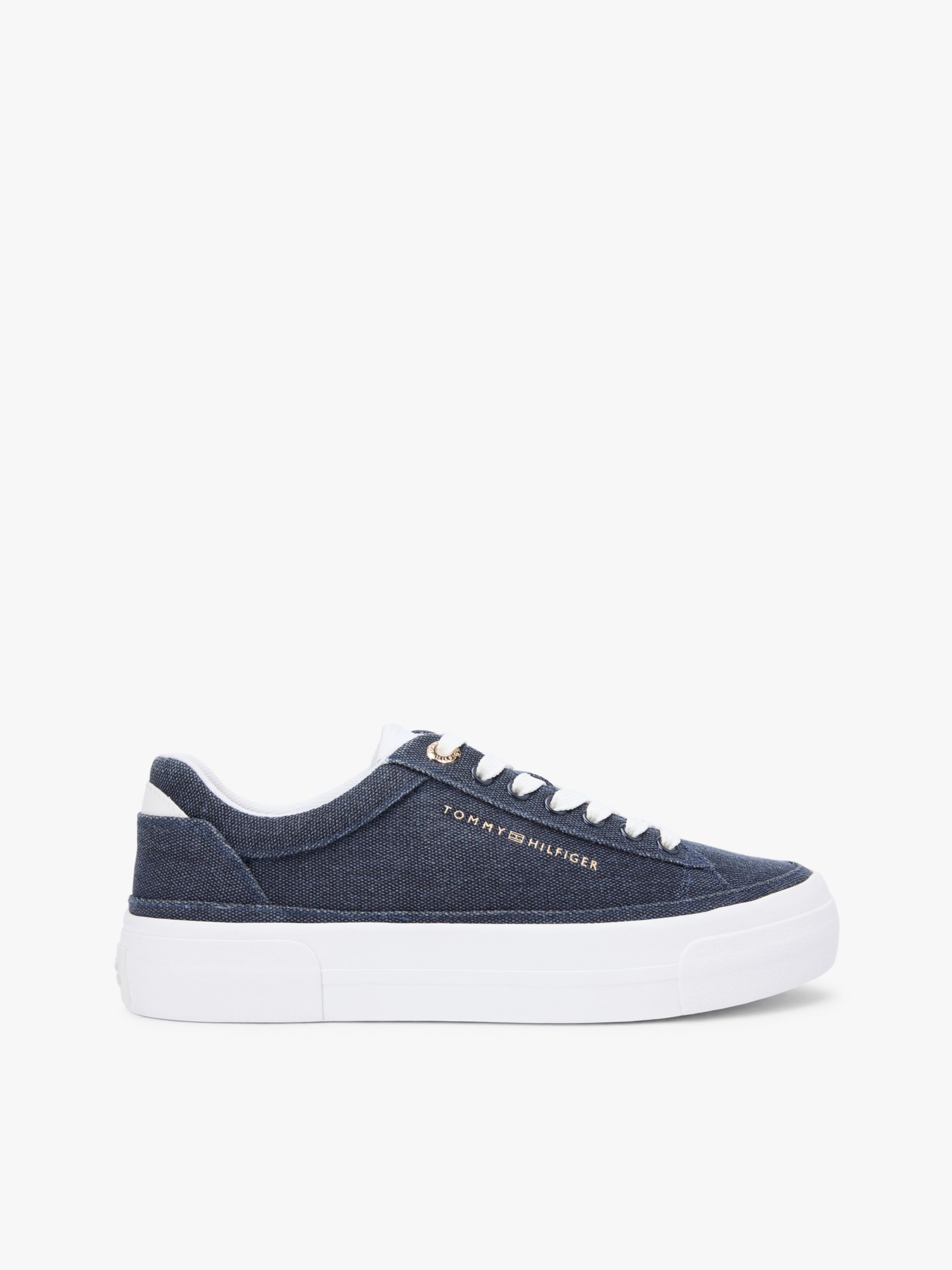 Tommy Hilfiger platformsneaker van gewassen canvas in marine