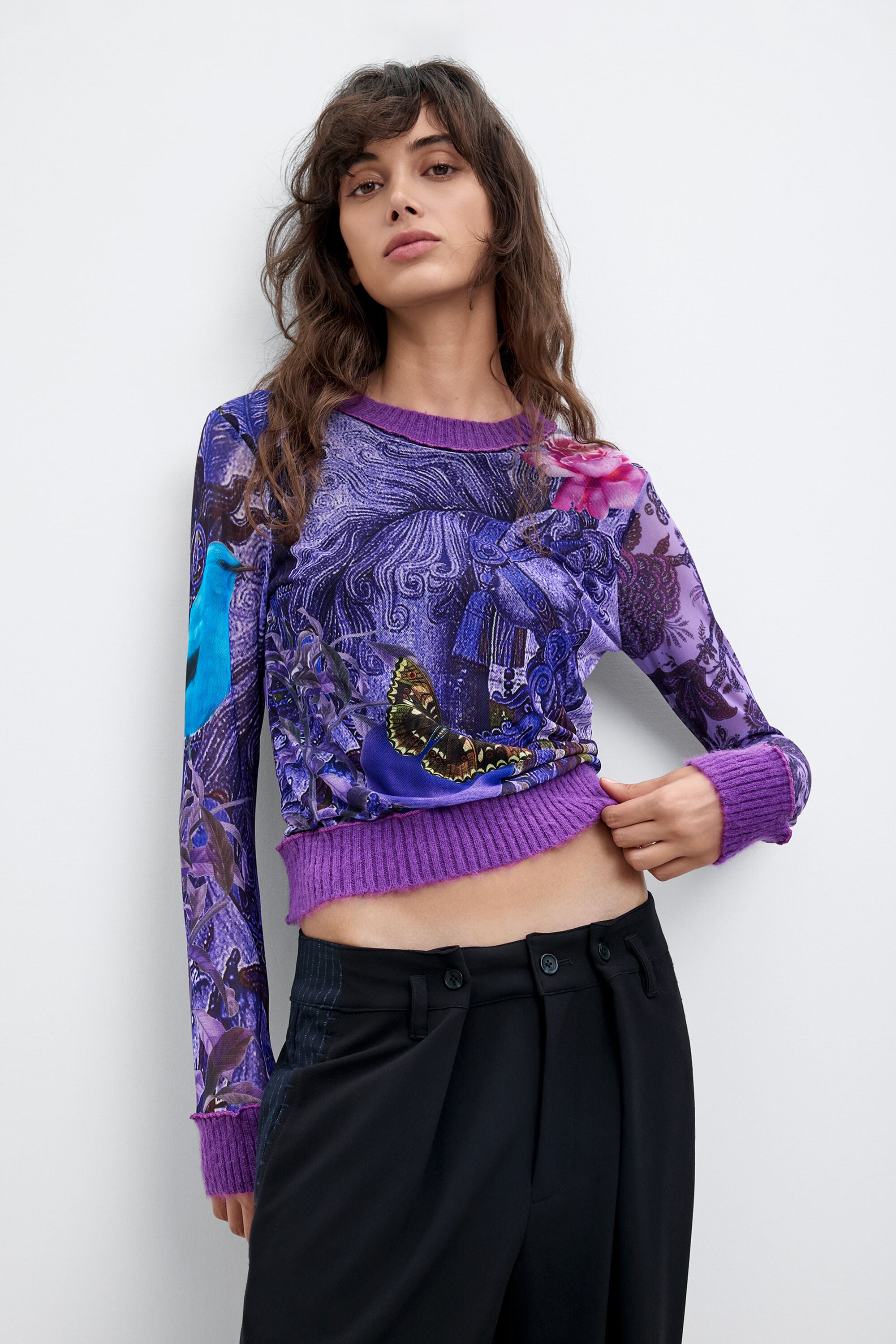 Desigual Bedrukte T-shirt M. C. Lacroix in paars