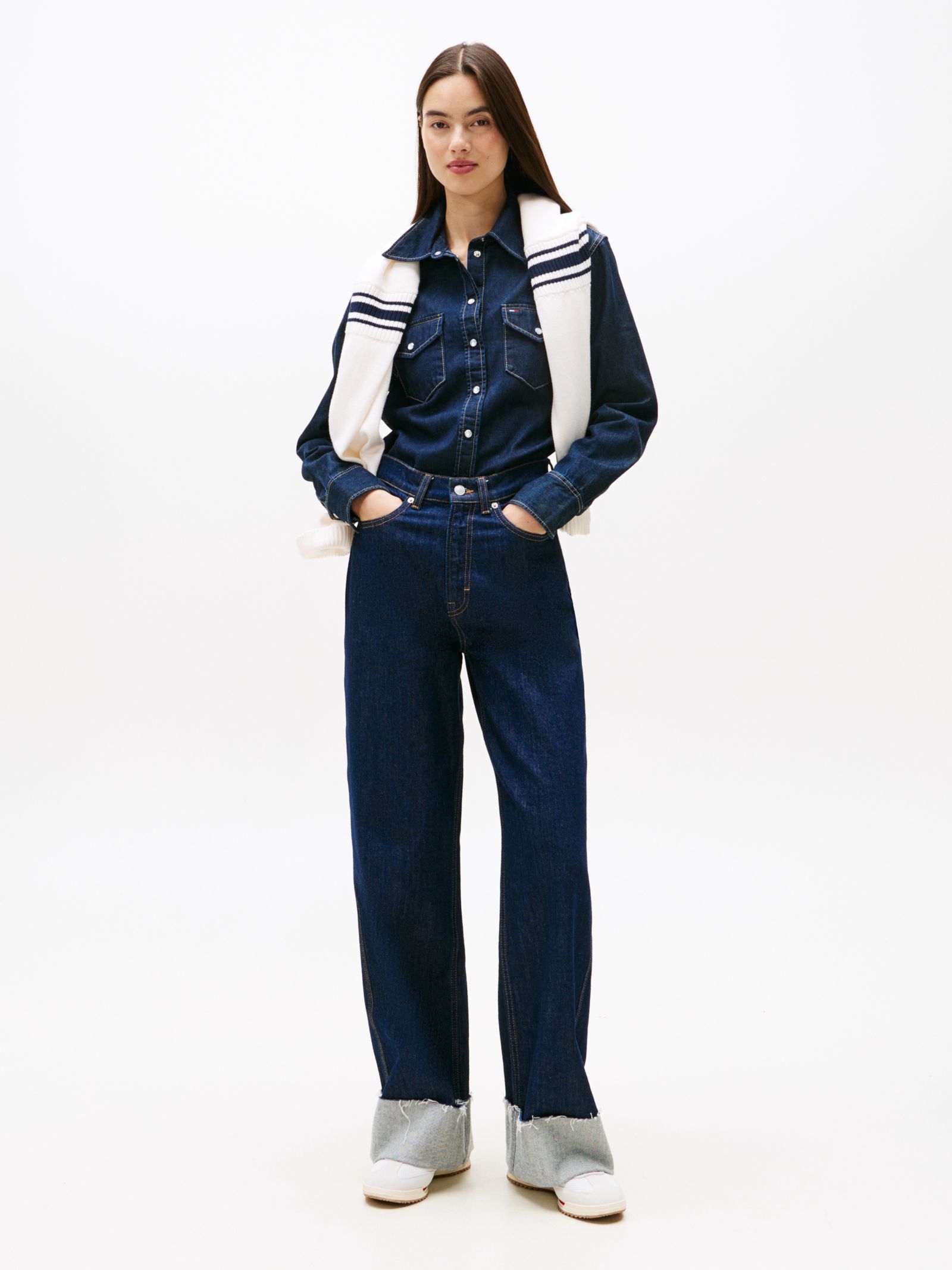 Tommy Jeans Claire high rise wide leg jeans met omslag