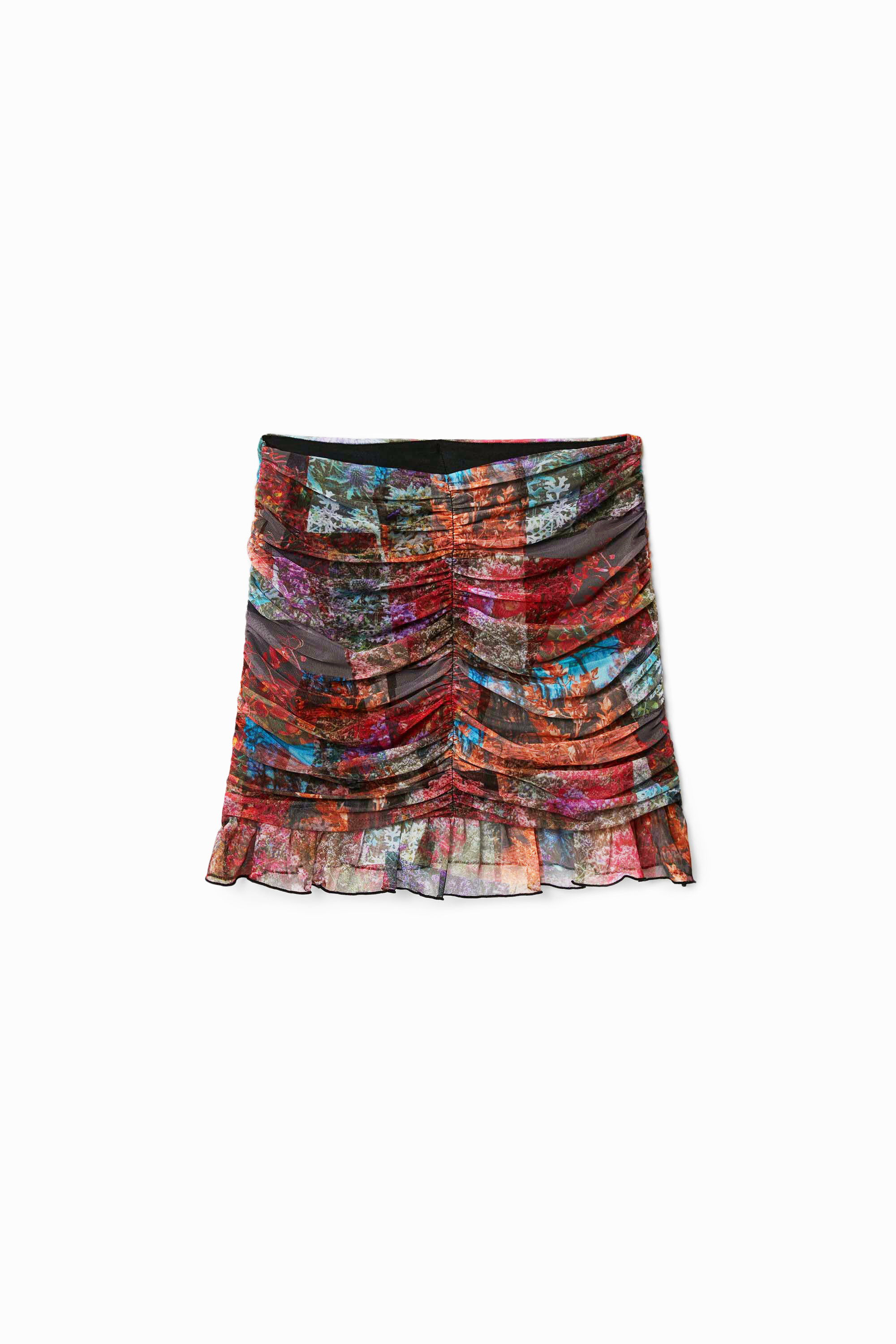 Desigual Gedrapeerde minirok met bloemenpatch