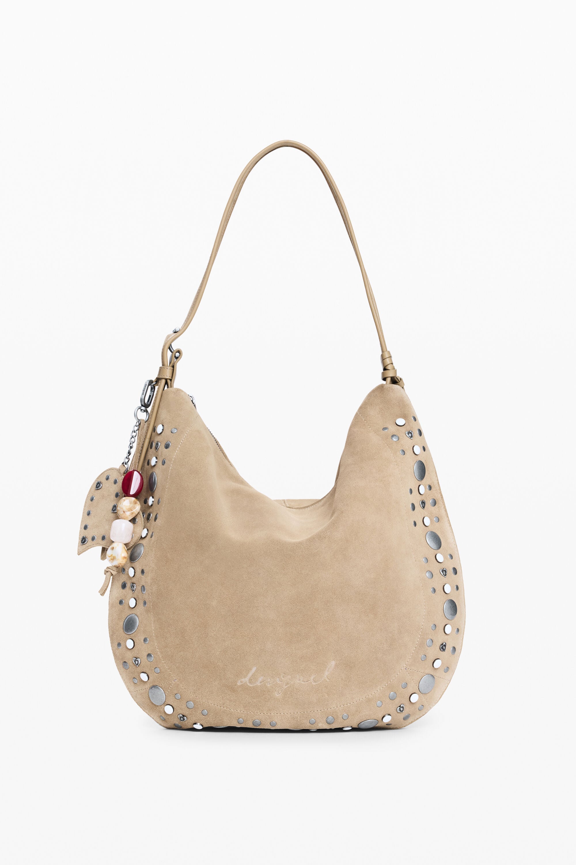 Desigual Middelgrote leren tas met studs