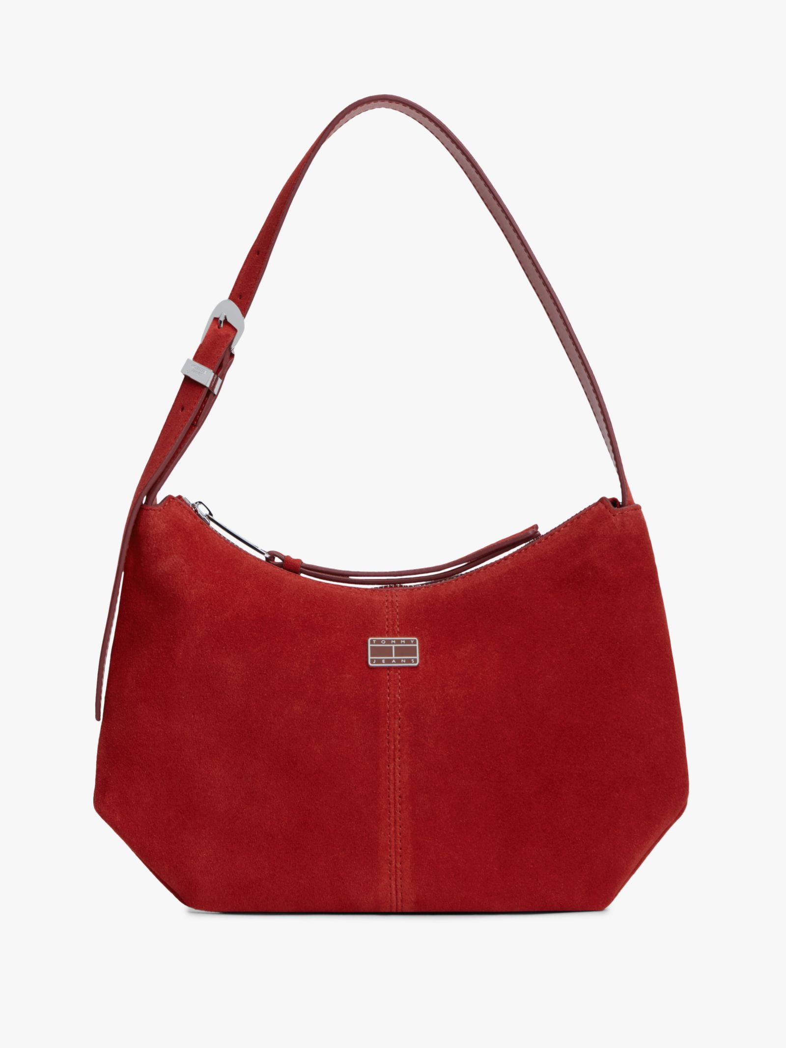 Tommy Jeans Soepele suède schoudertas in rood
