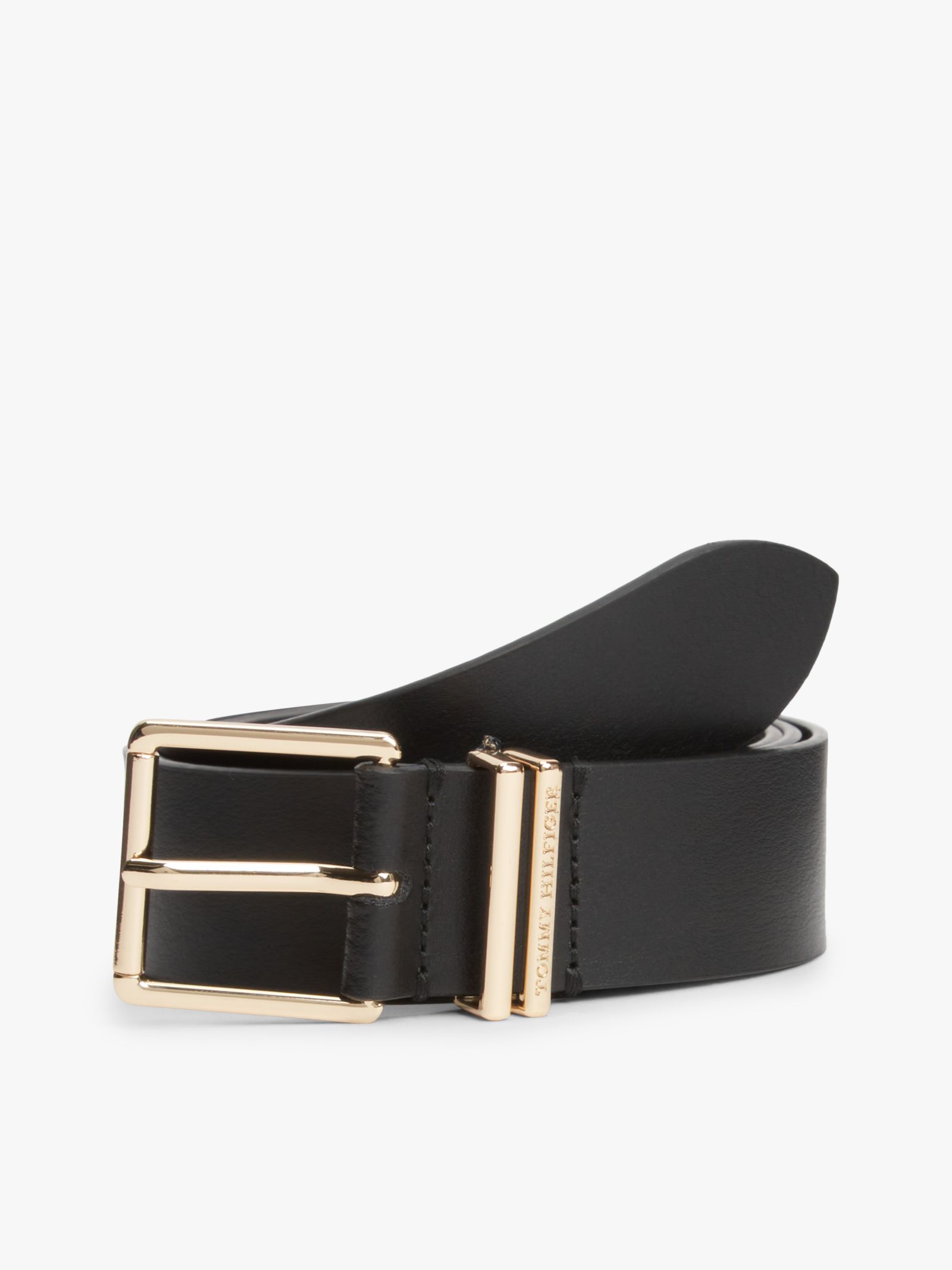 Tommy Hilfiger Leren riem met dubbele riemlus en vierkante gesp
