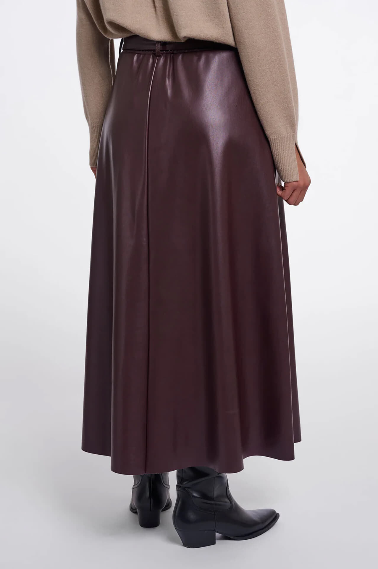 Rino & Pelle Rino & Pelle Rok Chelsea Faux leather with belt Bordeaux Rood dames