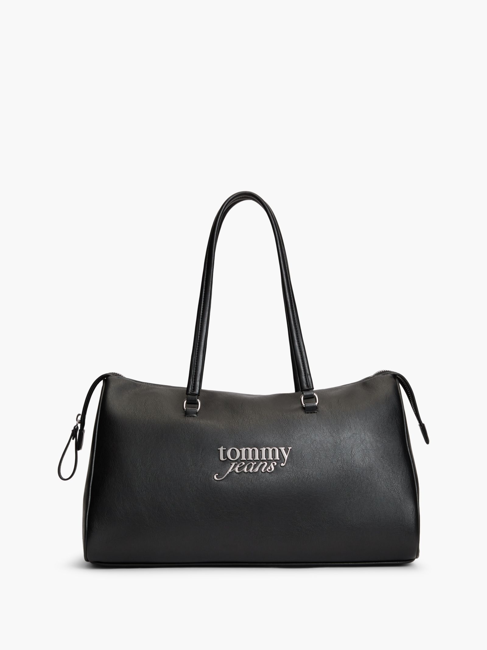 Tommy Jeans Shopper met metalen logo in zwart