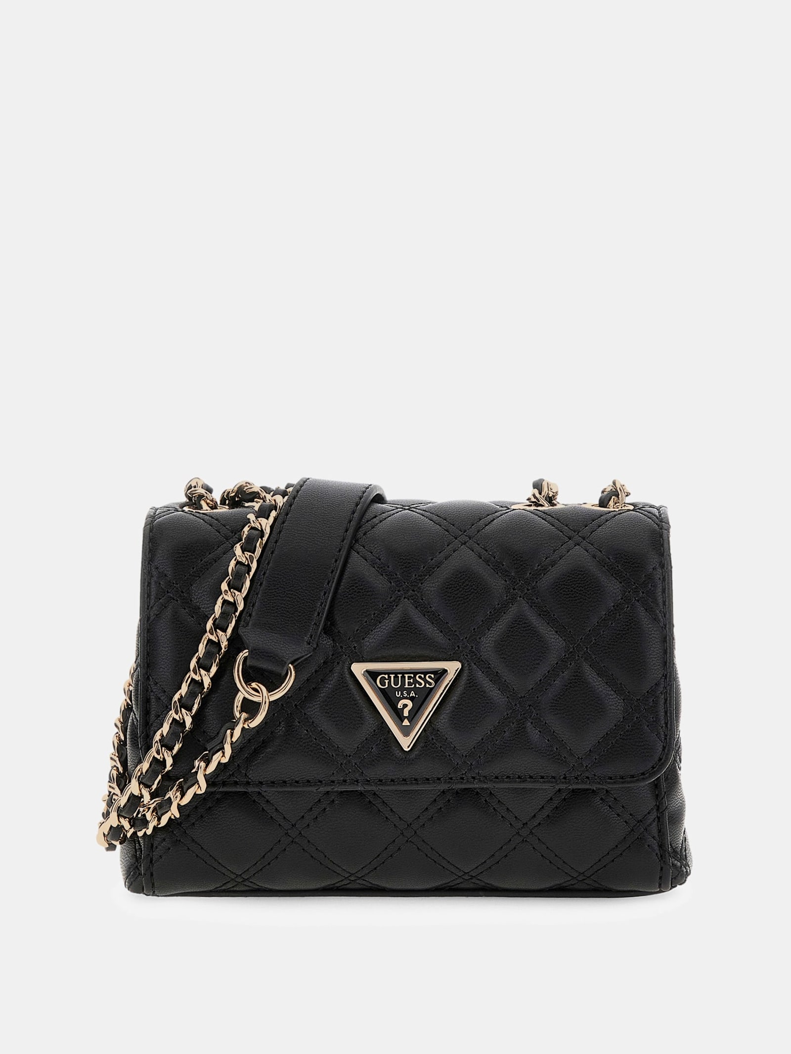 Guess Giully Gewatteerde Mini Crossbody in zwart