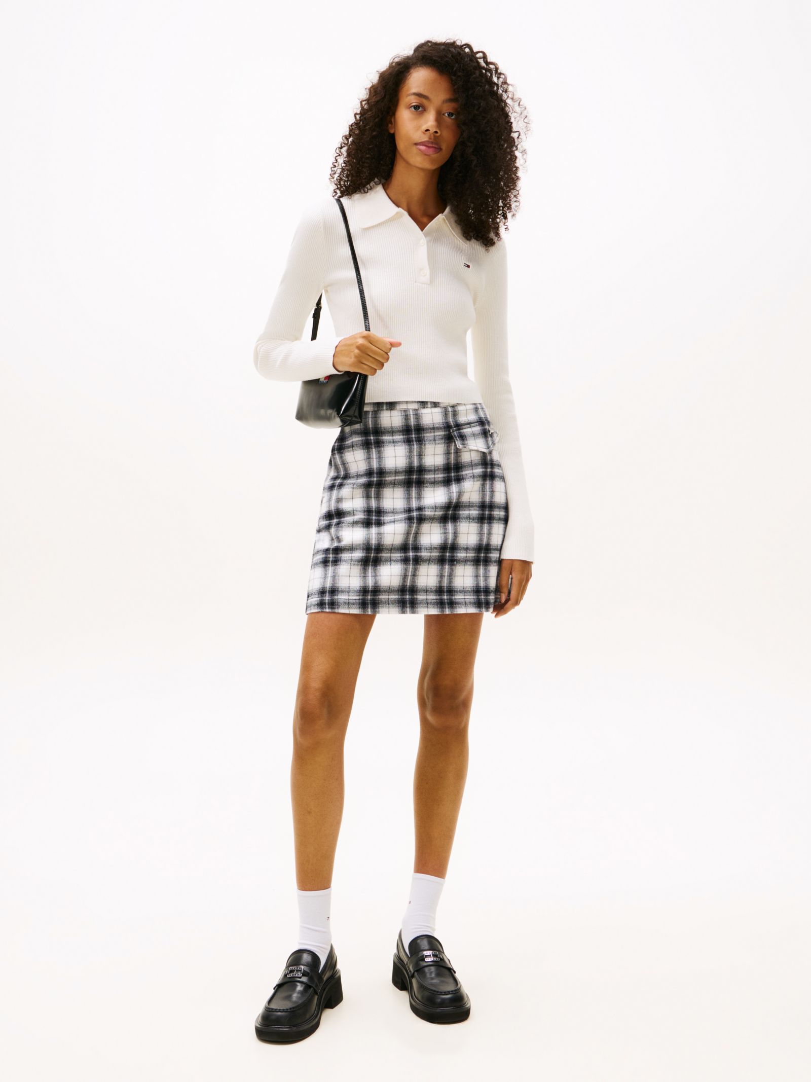 Tommy Jeans High Rise A Line Minirok van flanel