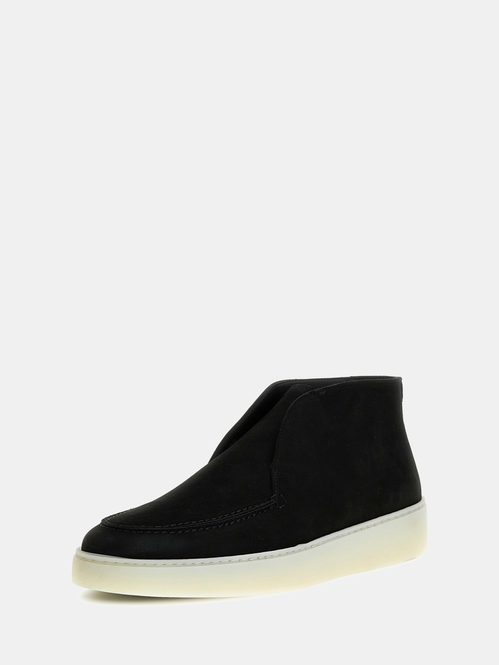 Guess Enkellaarsje Richard Echt Leer in zwart