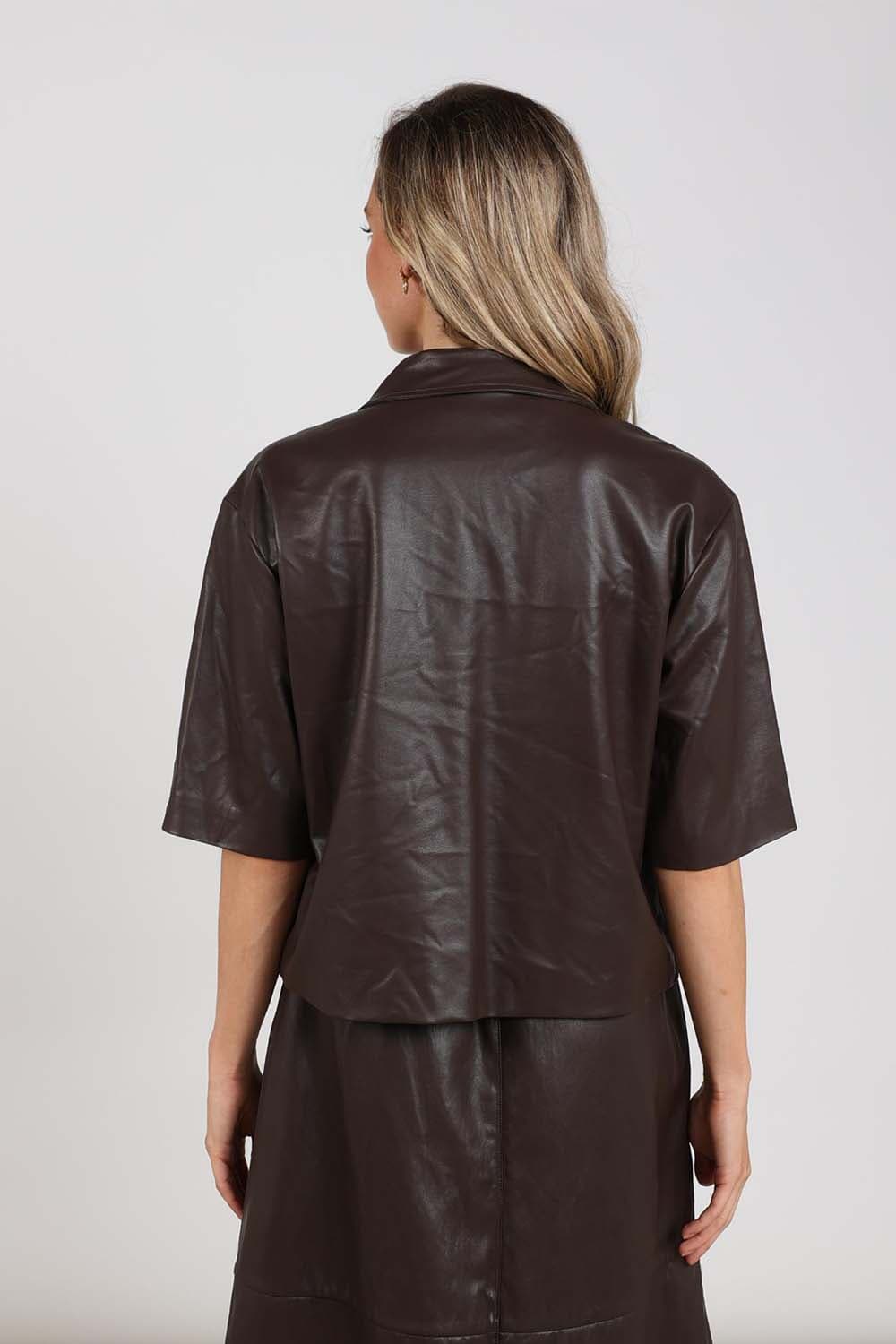 Nukus Blazer Heidi PU Bruin dames