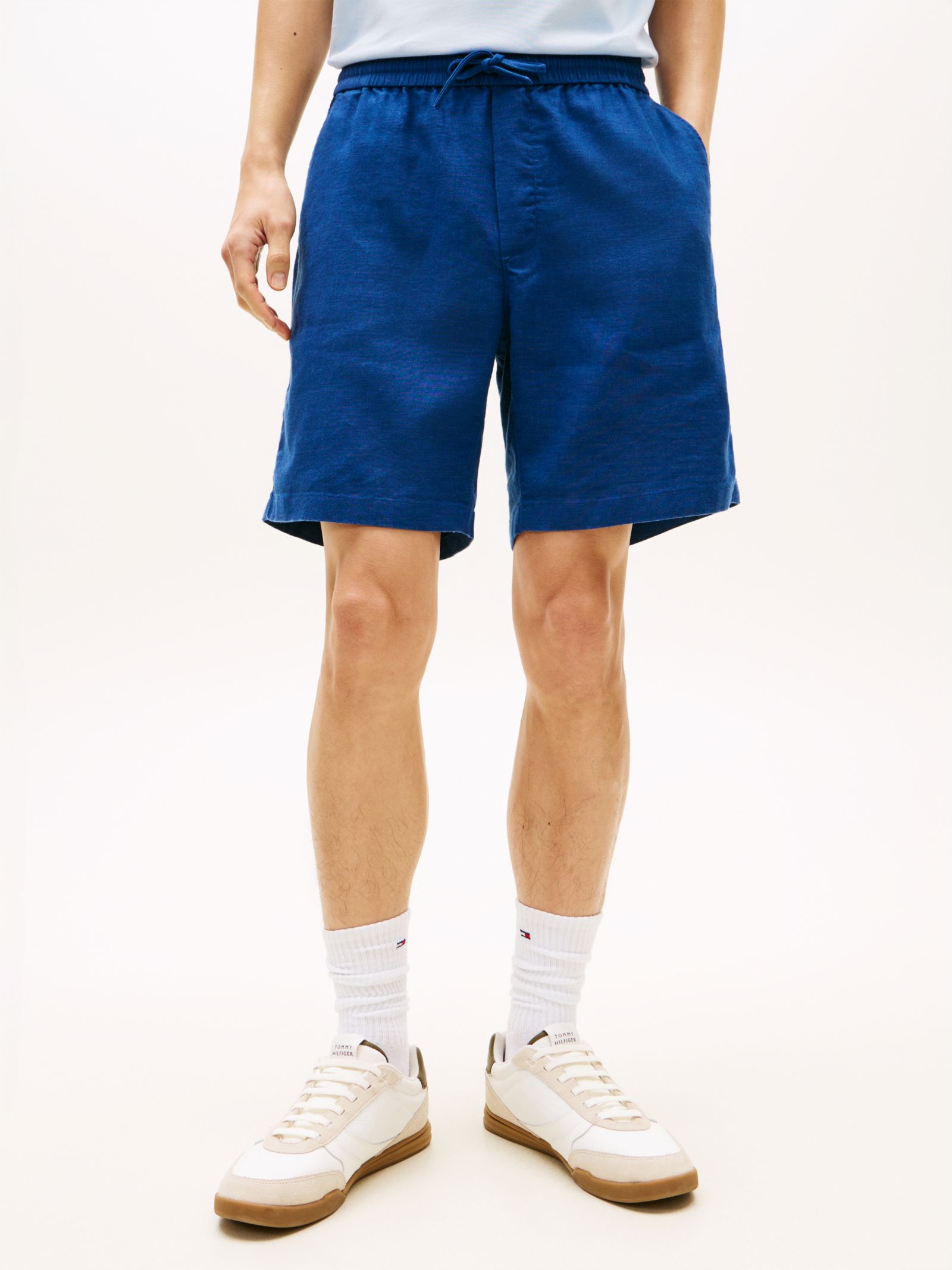 Tommy Hilfiger Dover regular straight chino short van linnenmix