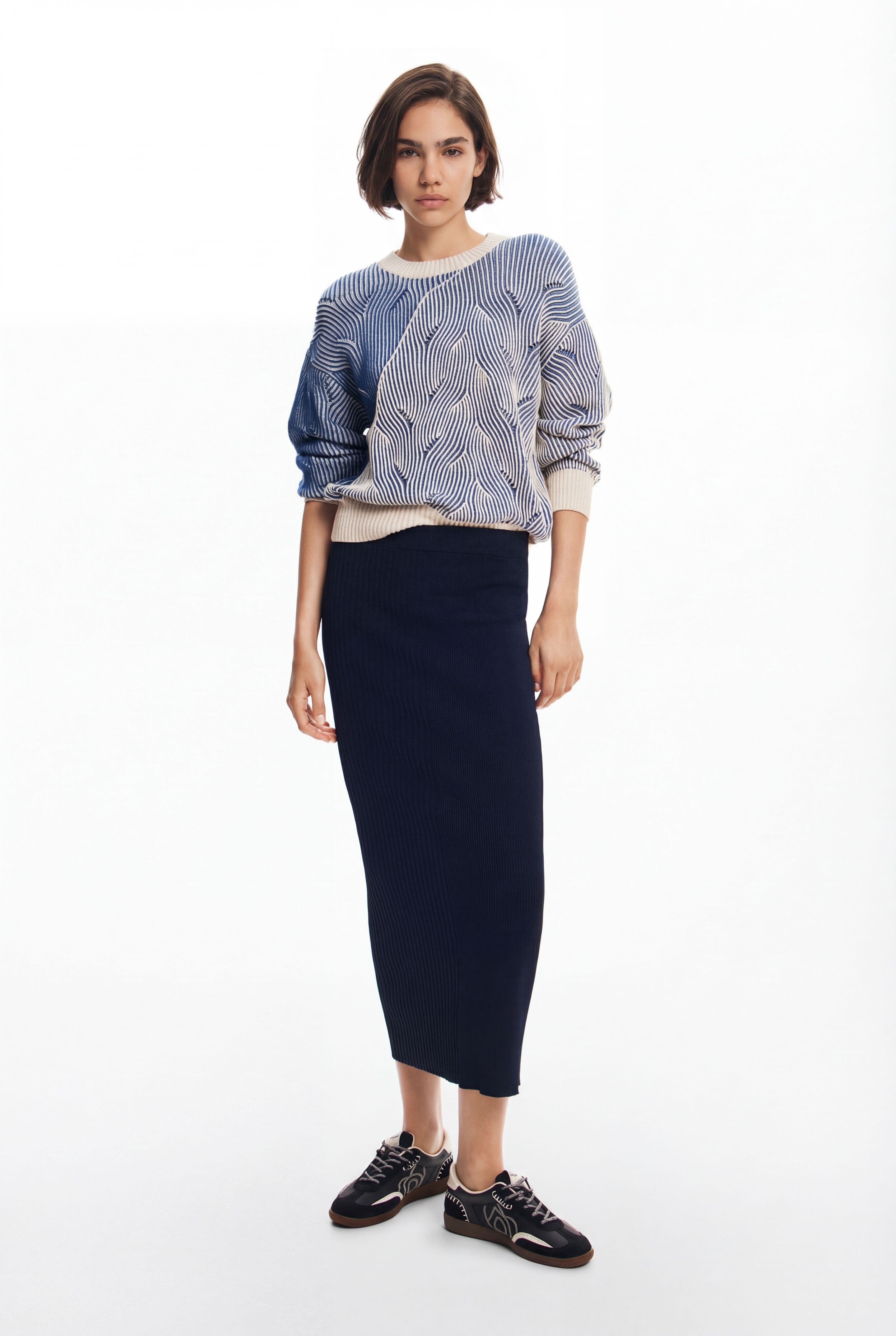 Desigual Rok van geribbelde stof