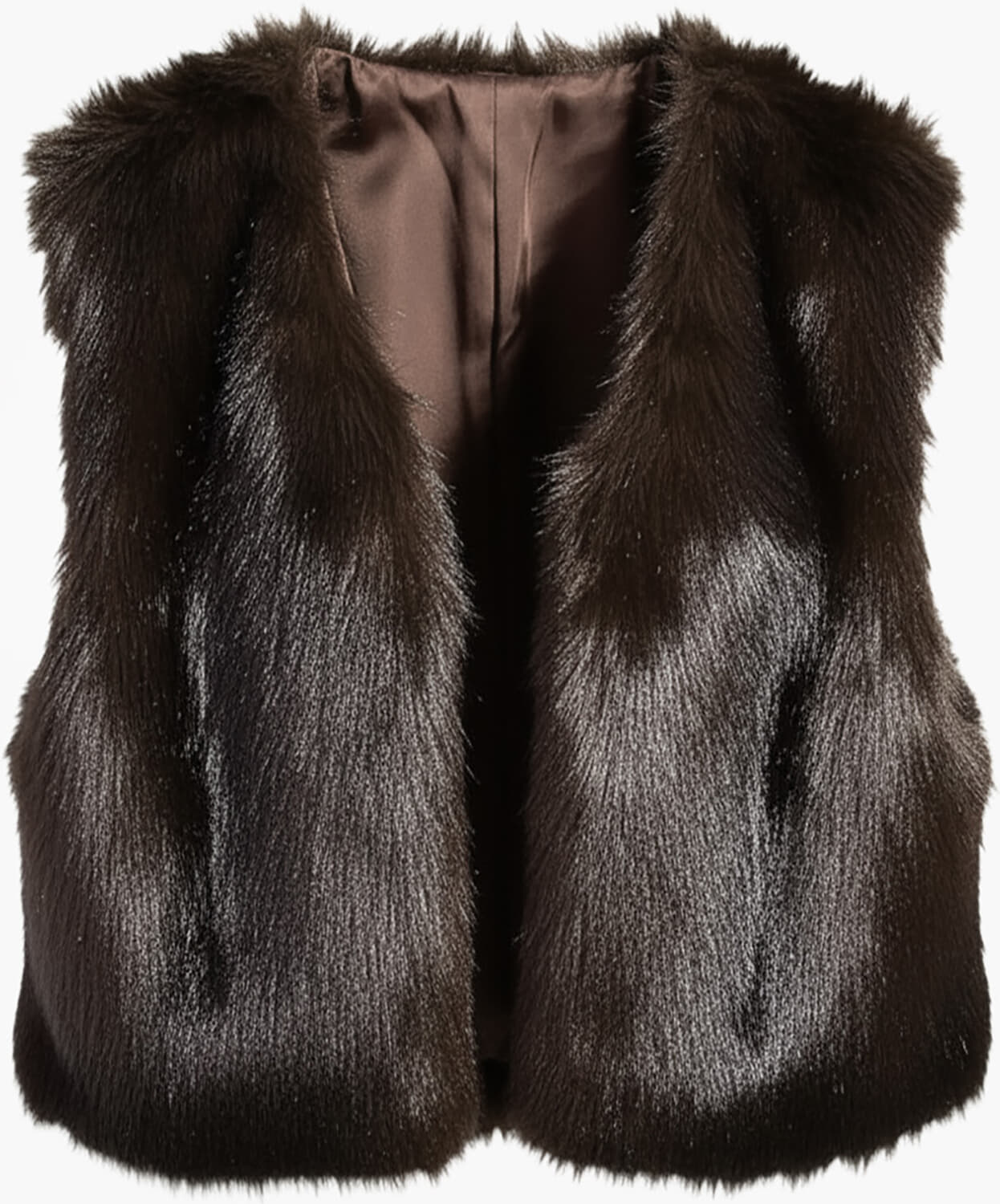 Aimée The Label Gilet Isla Fake Fur Bruin dames