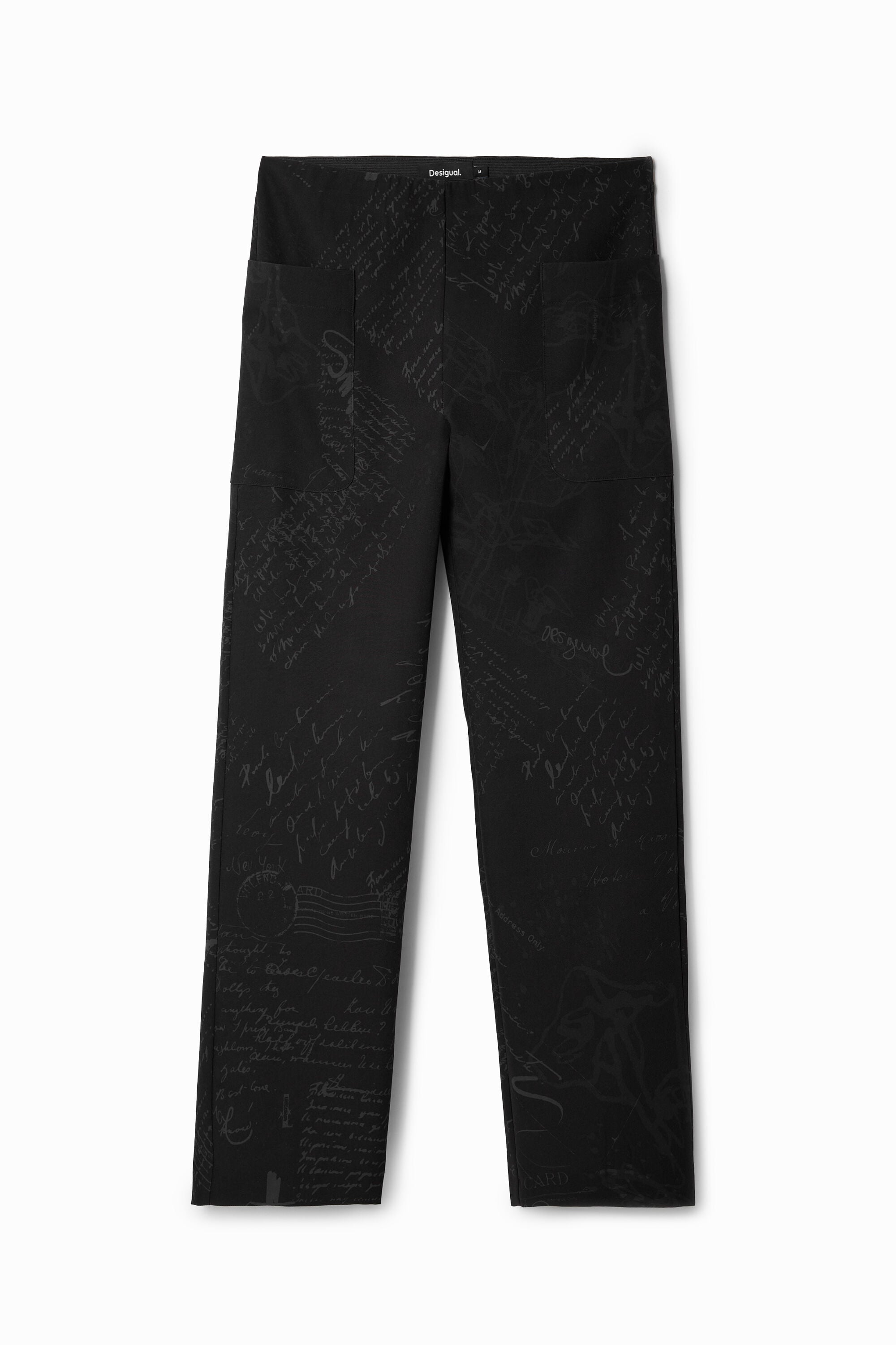 Desigual Lange broek met teksten.