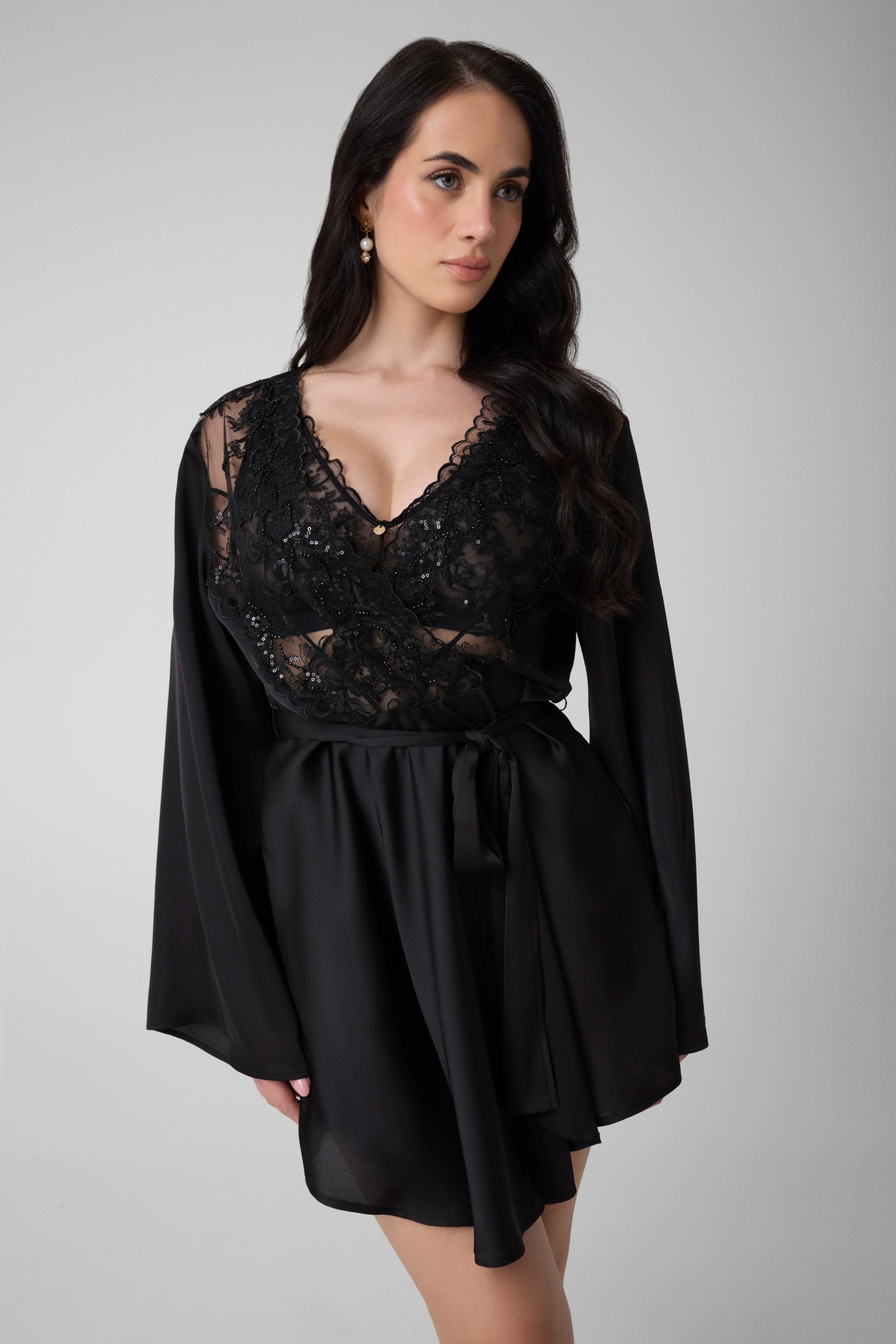 Guess Deva Kanten Kimono in zwart